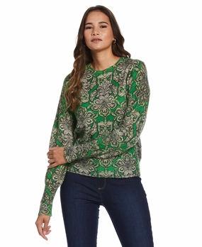 Slouchy Printed Sweater Chilly Layer