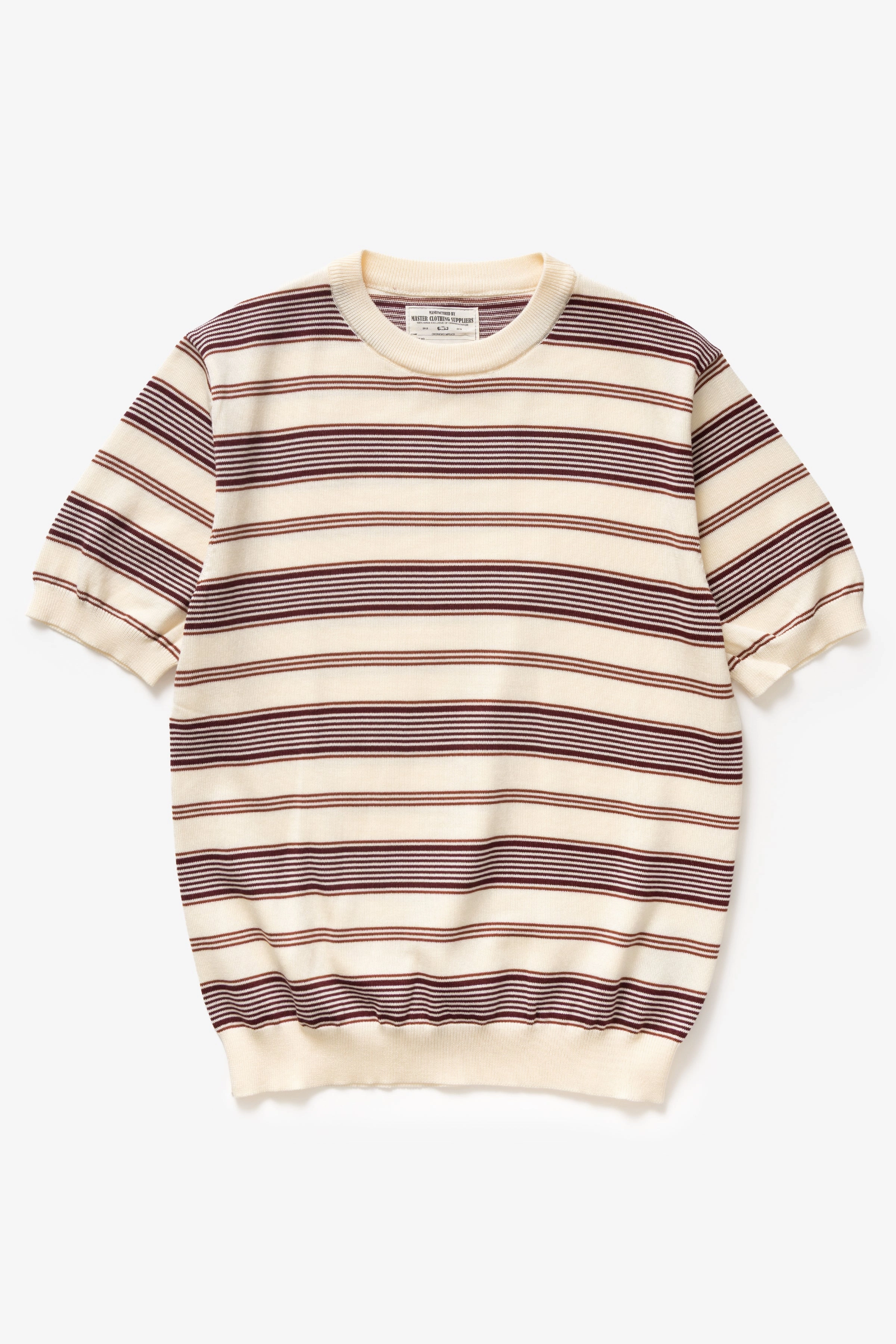 Okonkwo MFG - 50's Knitted Striped Shirt - Off White Cozy And Warm