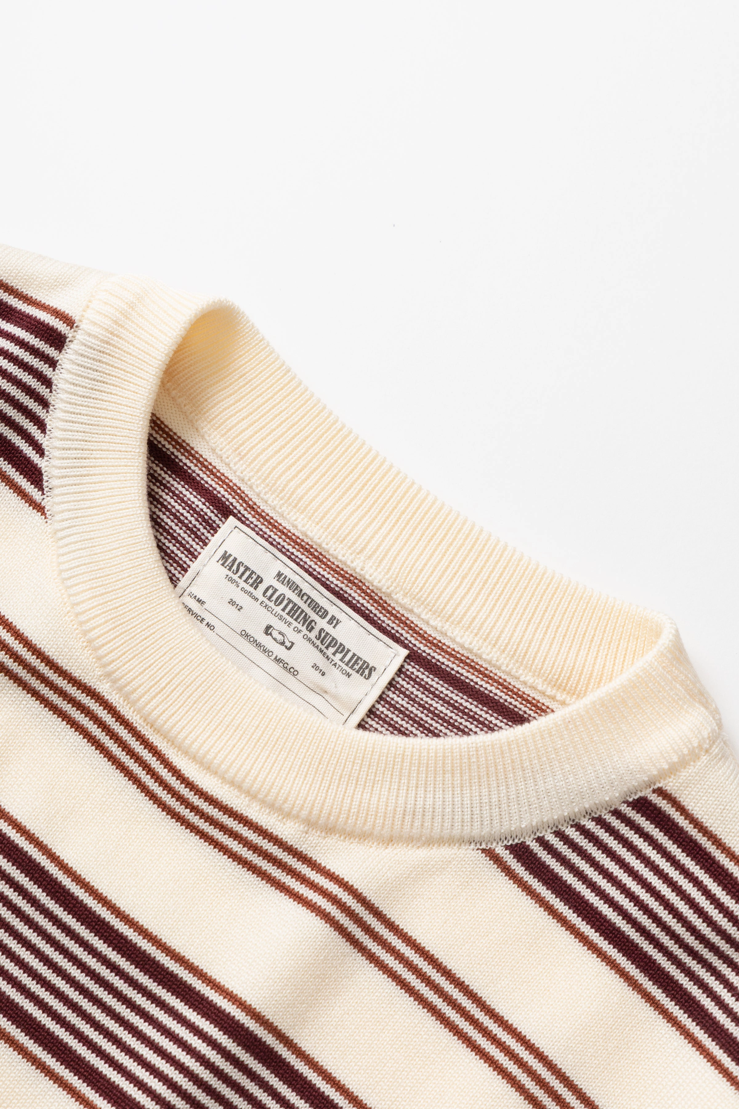Universal Silhouette Okonkwo MFG - 50's Knitted Striped Shirt - Off White
