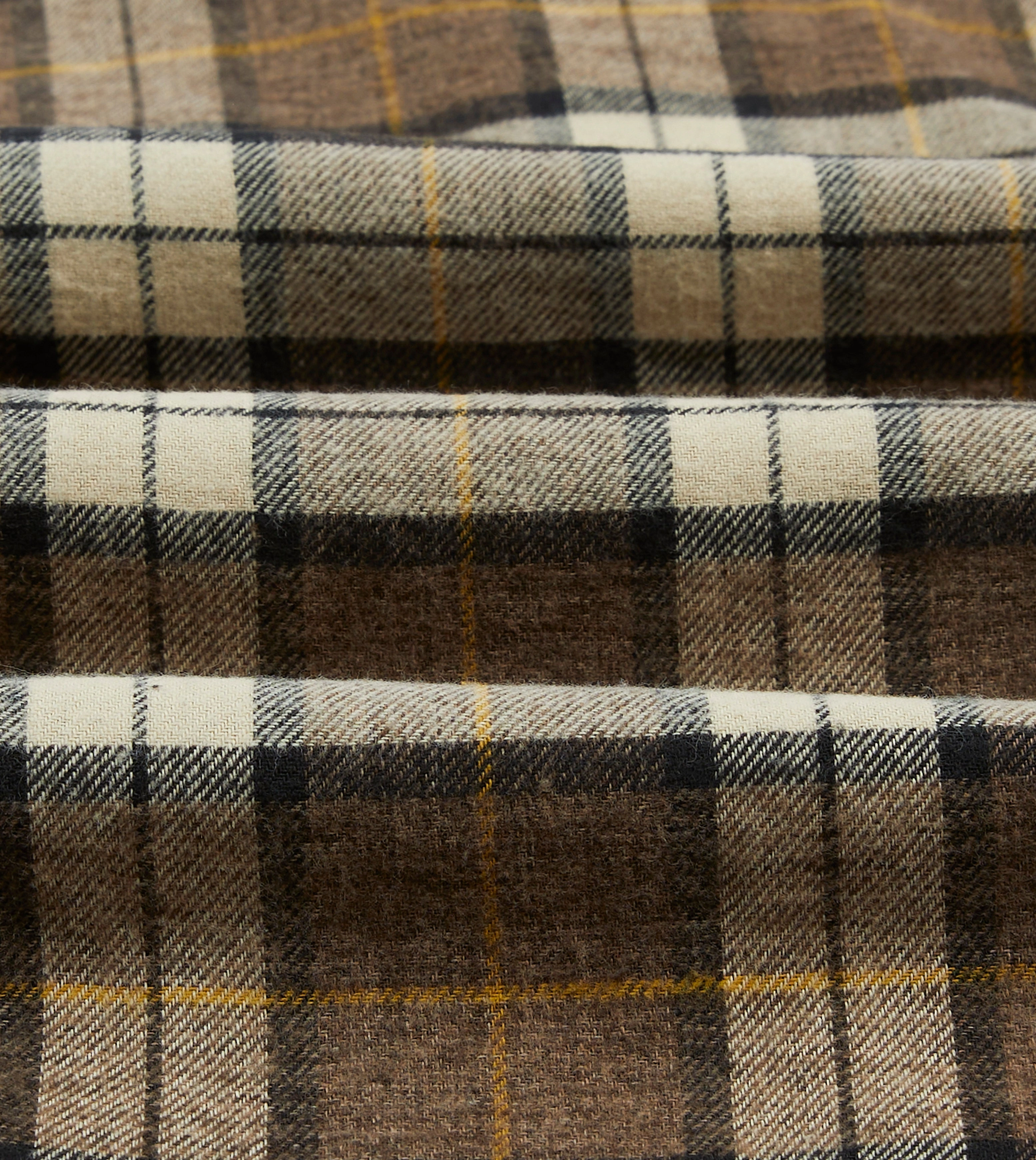 Brown Check Brushed Cotton Two-Pocket Work Shirt Snag Resistant Fabric Outdoor Adventure