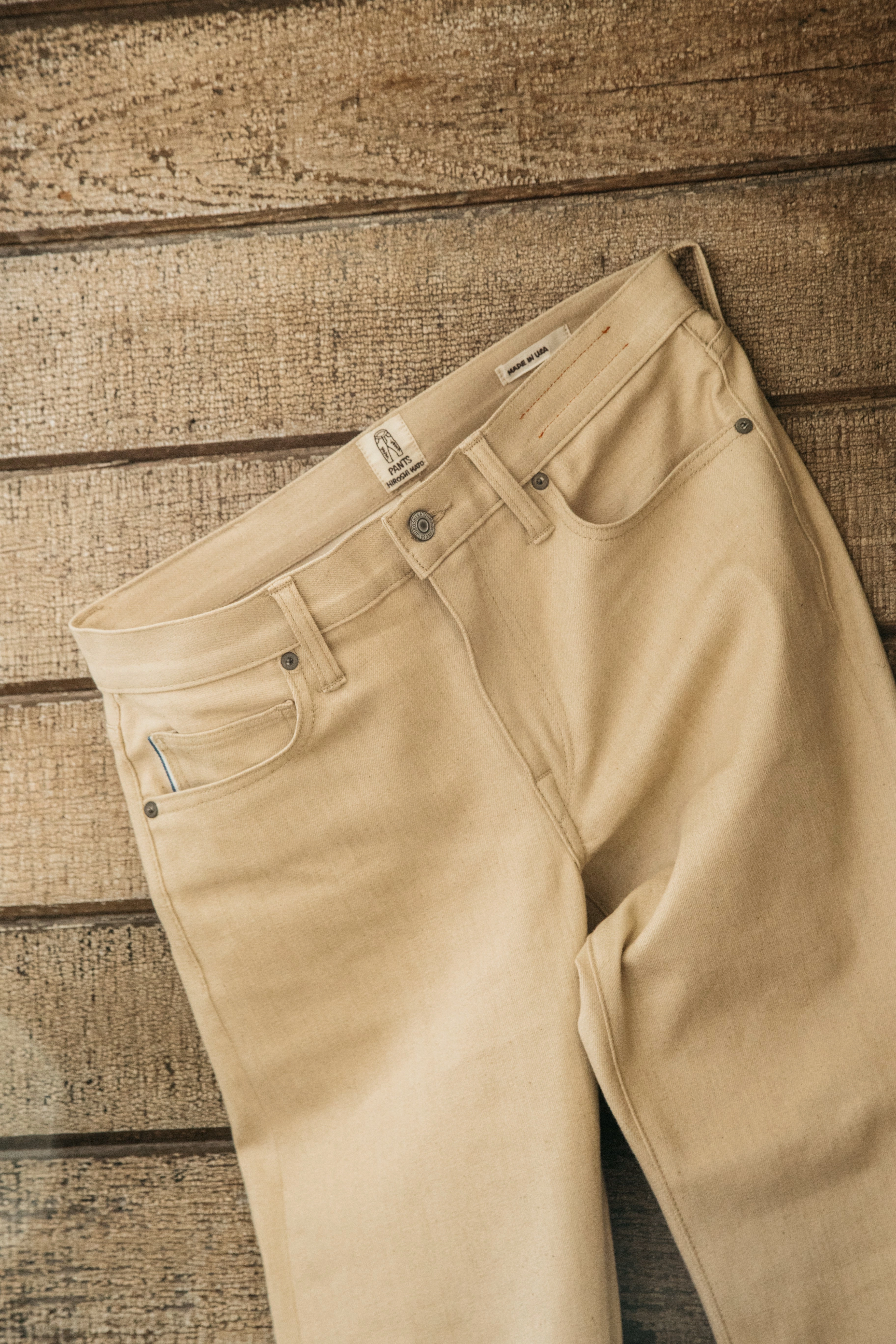 Style Simplicity Durable Minimalist Style Party Look The Pen Slim - Beige Raw 10.5oz Selvedge