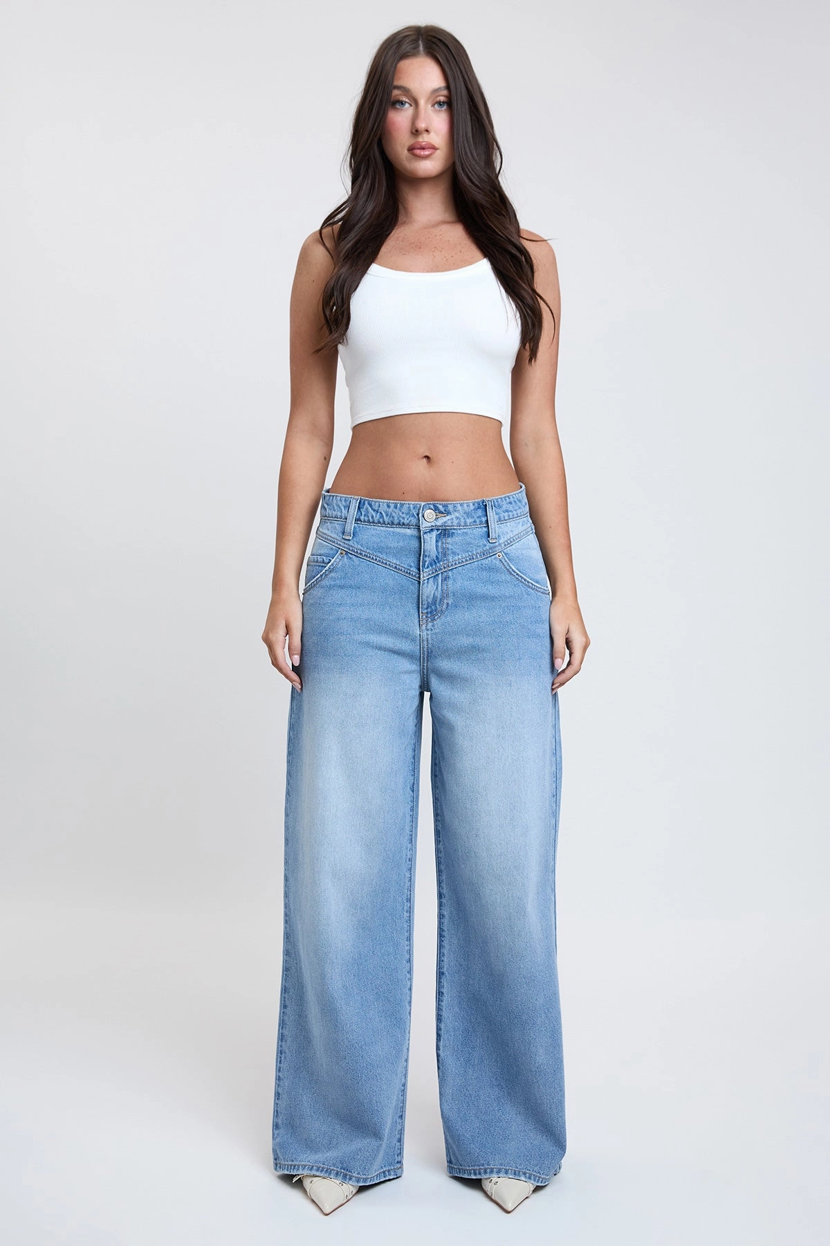 Easy Pairing Great Base Women's Relaxed Extra Baggy Wide Leg Jeans