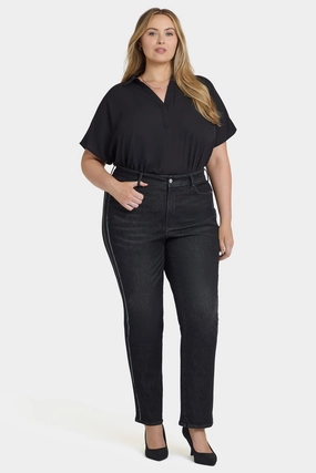 Style Layer Active Touch Marilyn Straight Jeans In Plus Size - French Nightfall