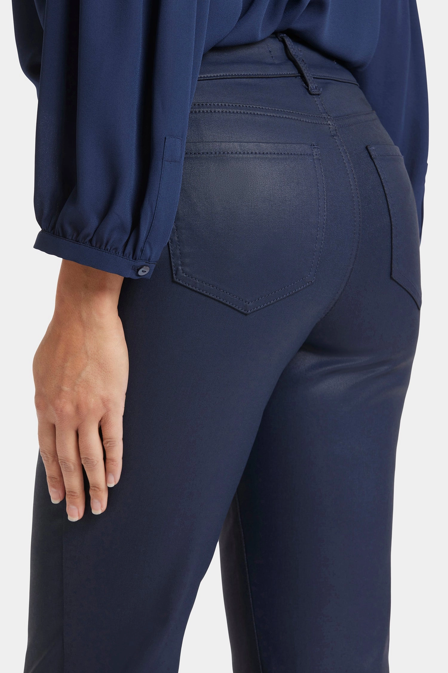 Plain Favorite Coated Marilyn Straight Jeans - Starless Sky Coated