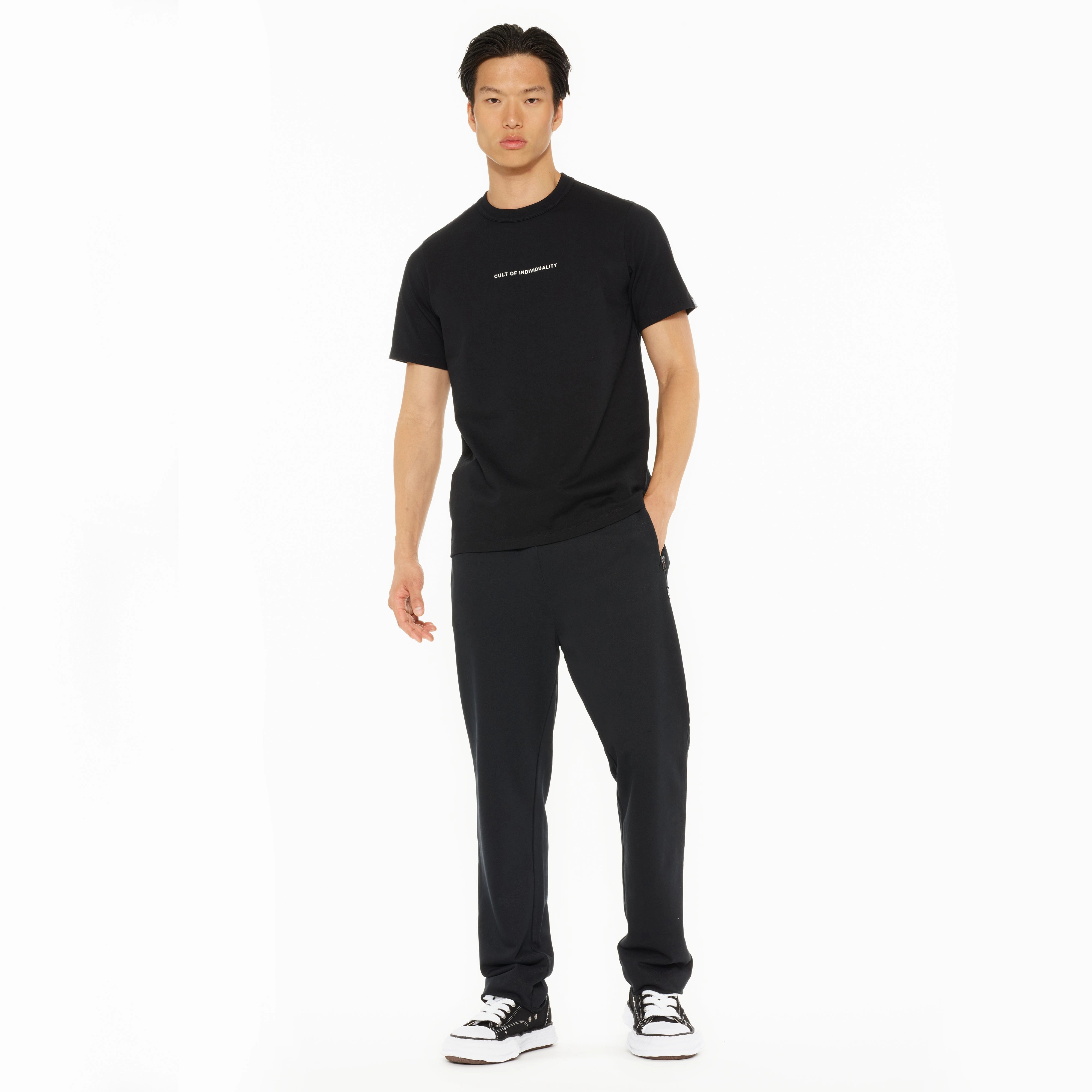 Cult's Heavyweight Short Sleeve Crew Neck Tee "Shimuchan" Logo in Black Limited Edition