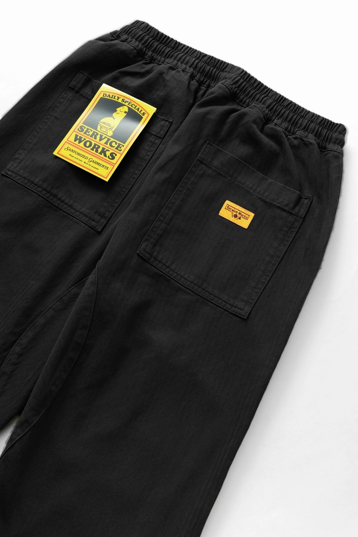 OrganicCotton All Day Use Service Works - Herringbone Chef Pants - Black