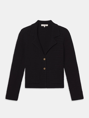 Knitted Layering The Crochet Blazer -- Black