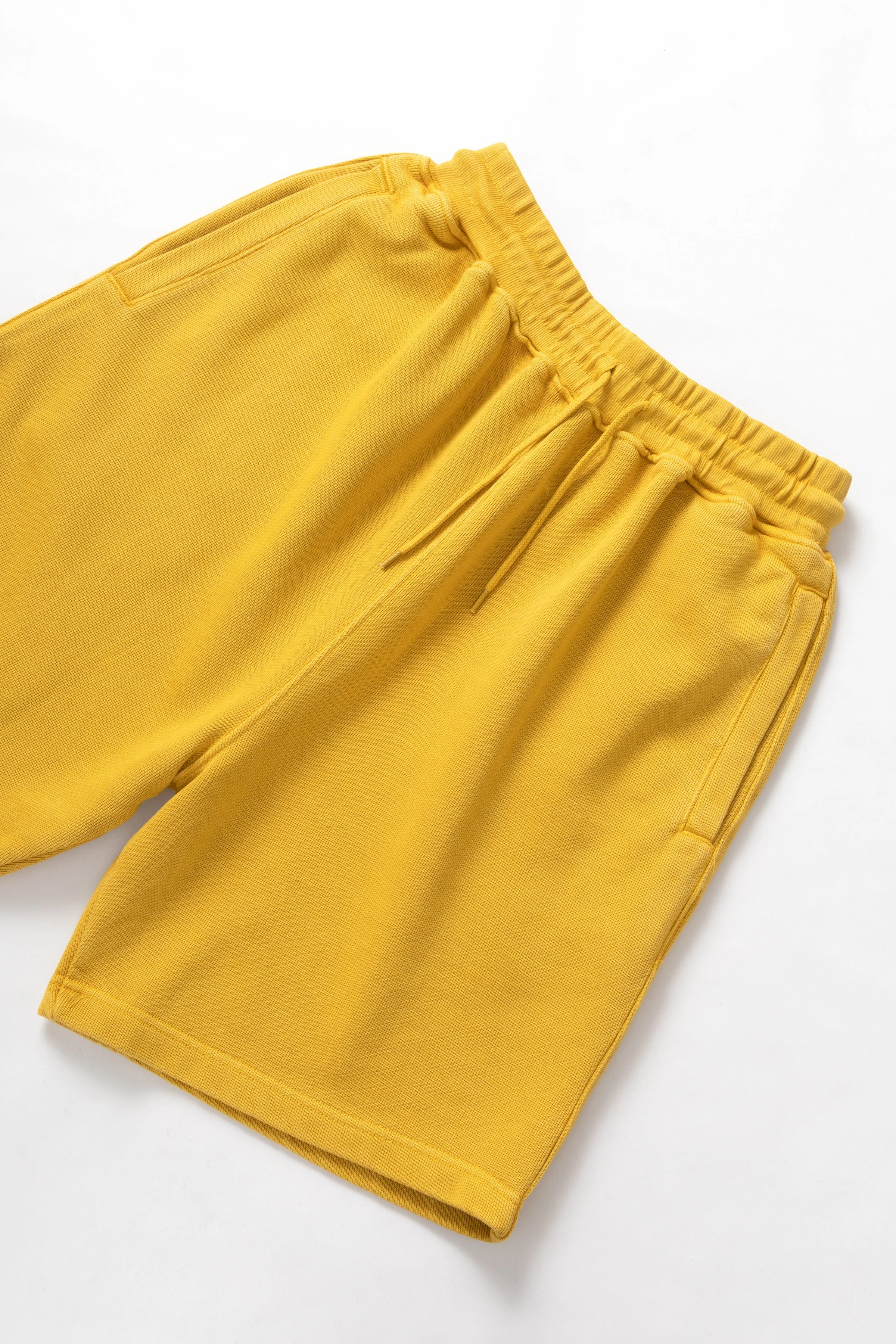 Street Style Drop Needle Detailing Power Goods - Loopback Sweat Shorts - Sunflower