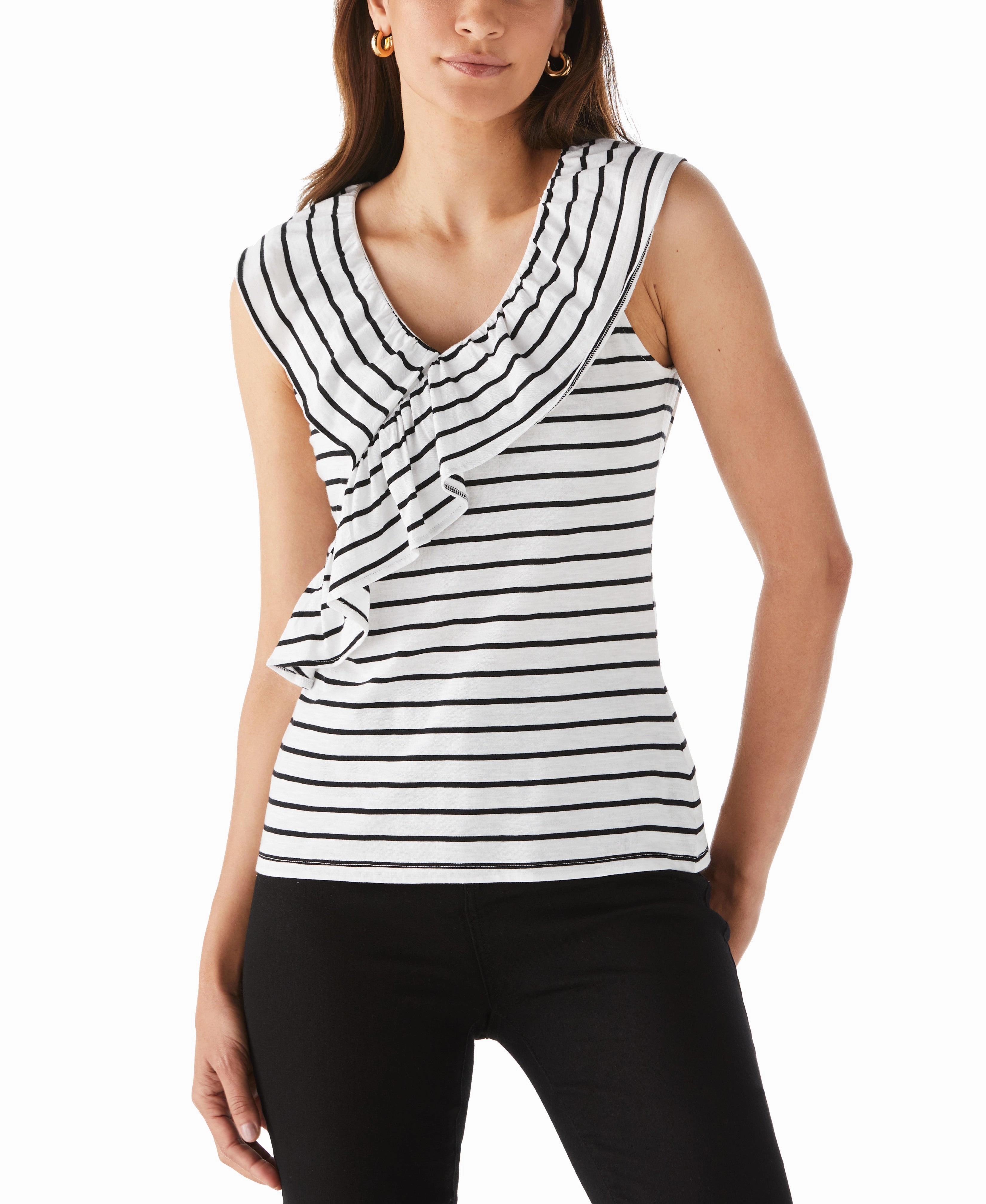 Stripe Ruffle Top Warm Core