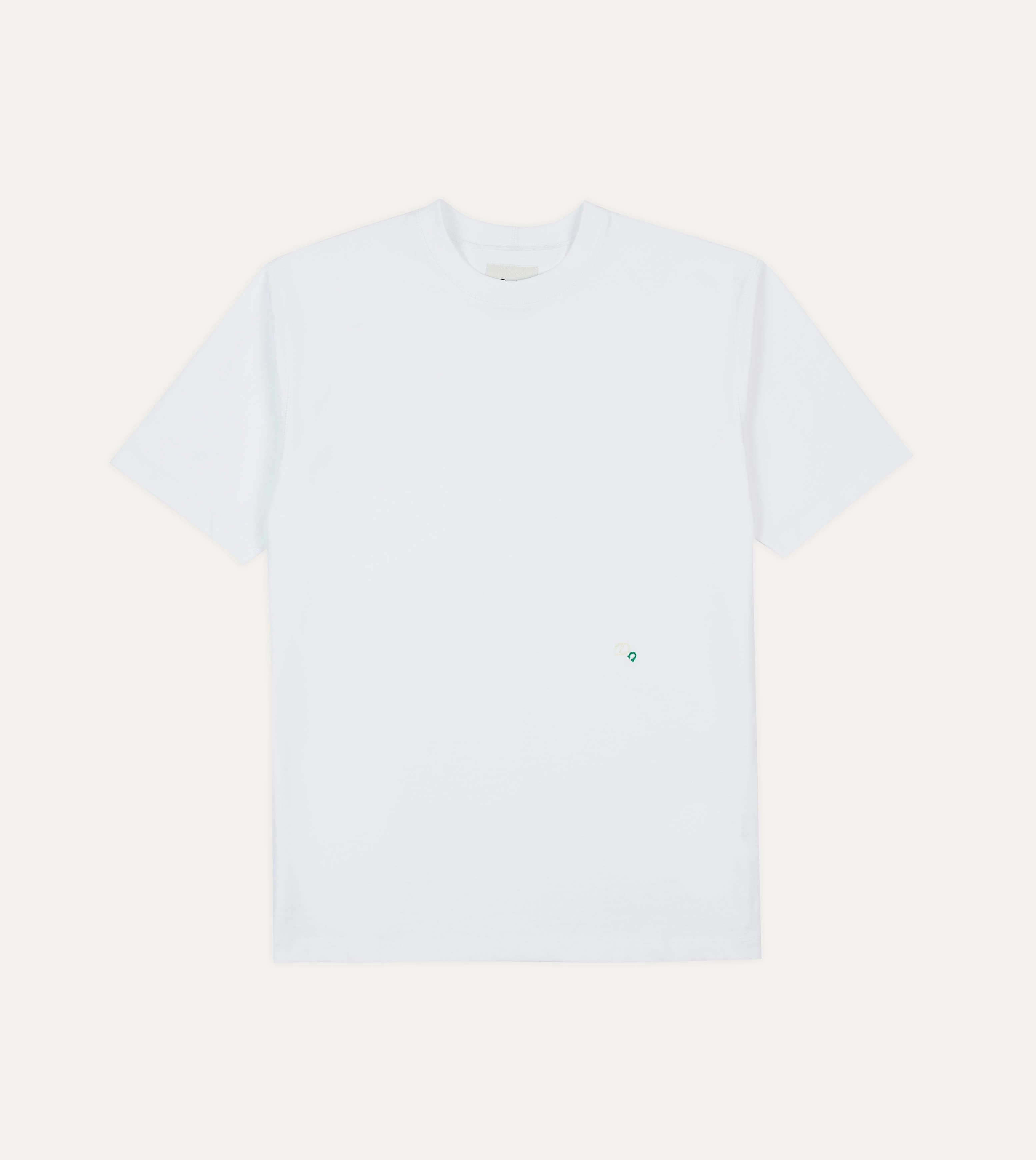 Casual Active White Horseshoe Embroidered Crew Neck Hiking T-Shirt