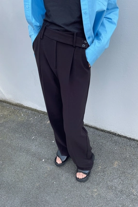 WIDE LEG CROSSOVER PANT Tagless Design Layered Comfort