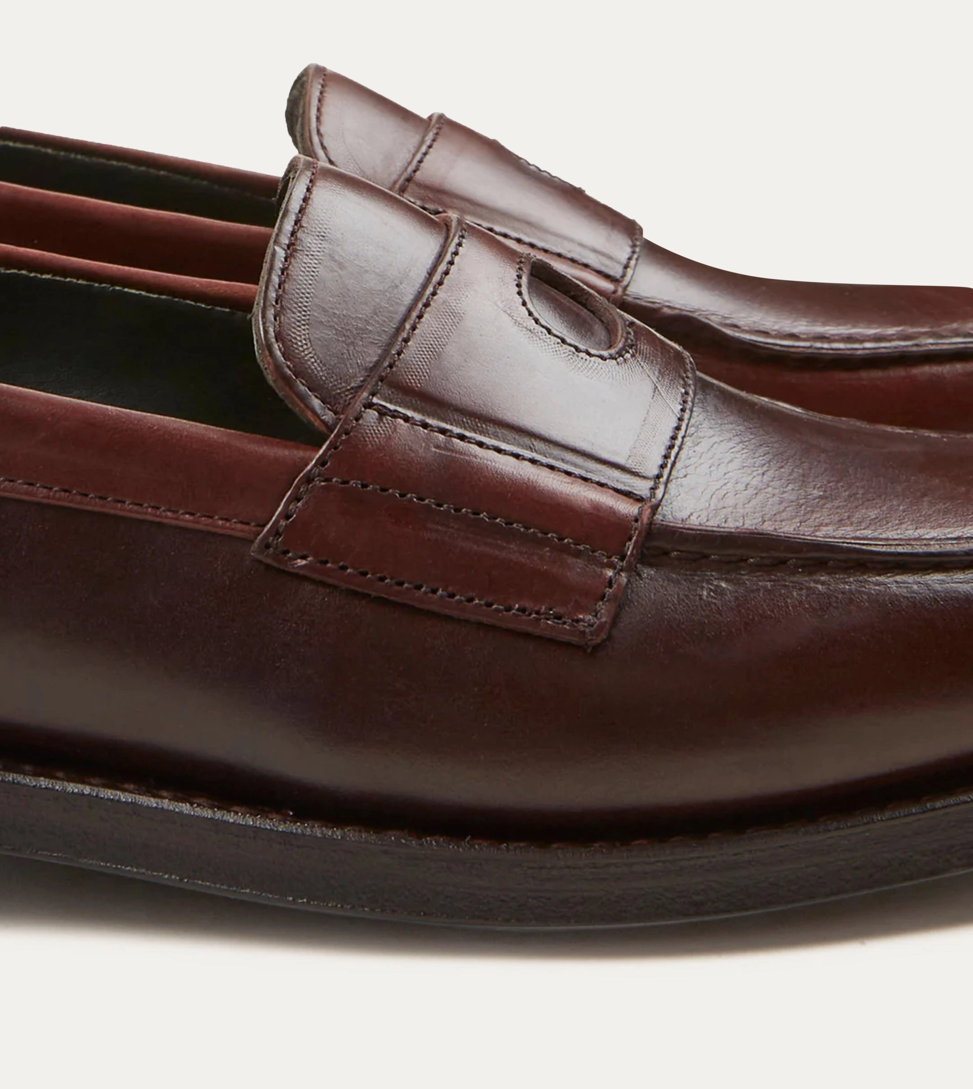 Sporty Look Brown Leather Charles Goodyear Welted Penny Loafer