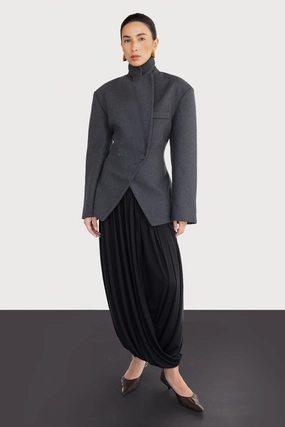 Sophisticated Mood DRAPED MIDI SKIRT