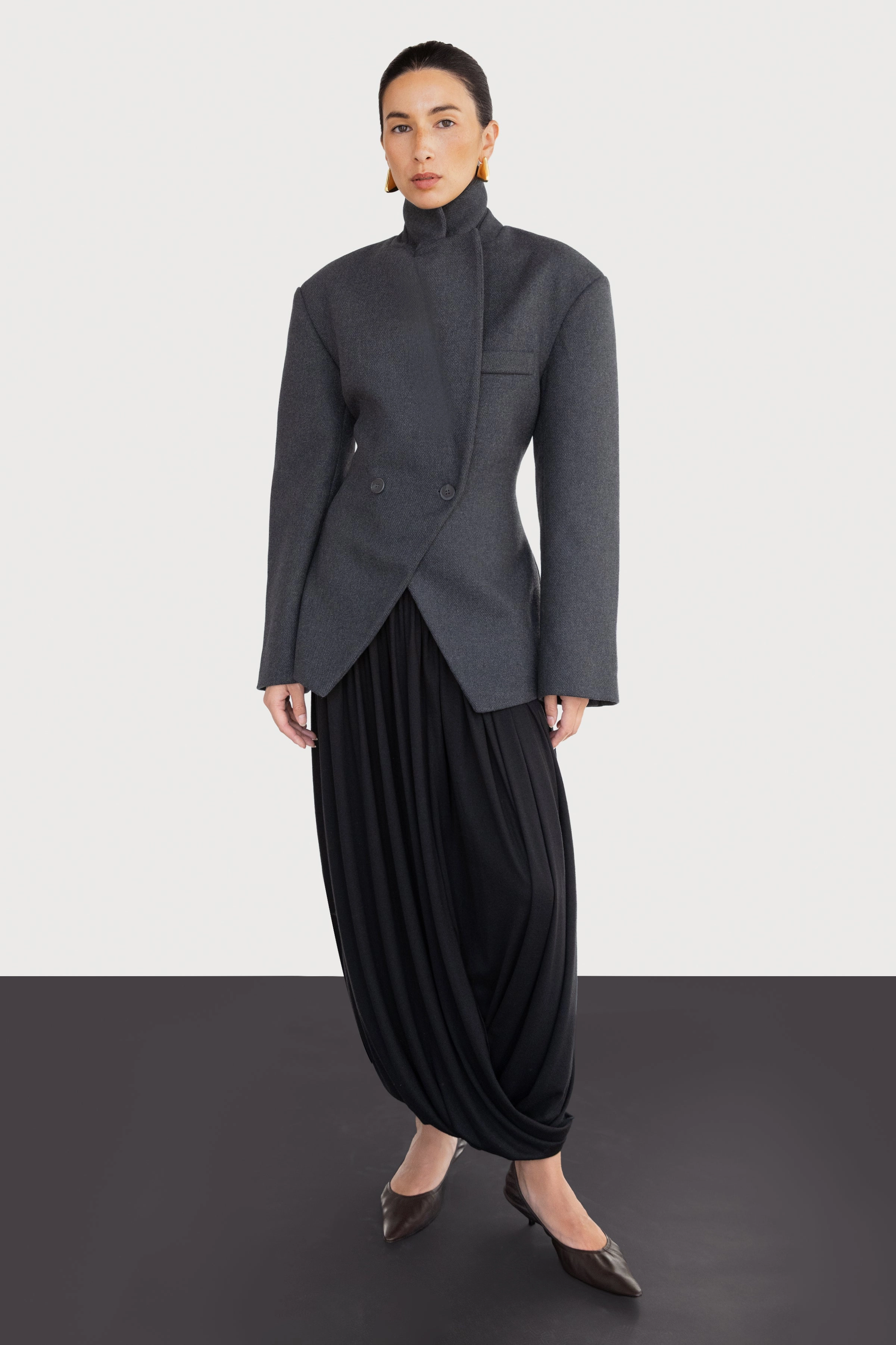 Sophisticated Mood DRAPED MIDI SKIRT