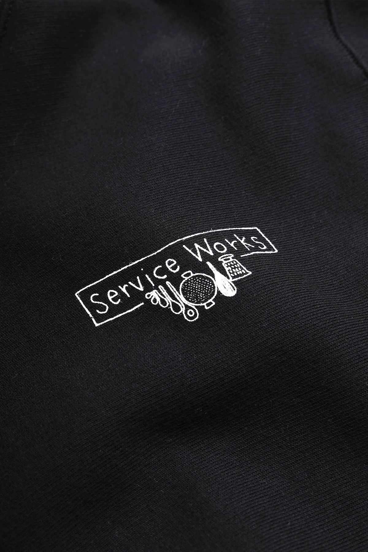 Minimal Design Cold Weather Fashion Service Works - 12oz Scribble Logo Hoodie - Black