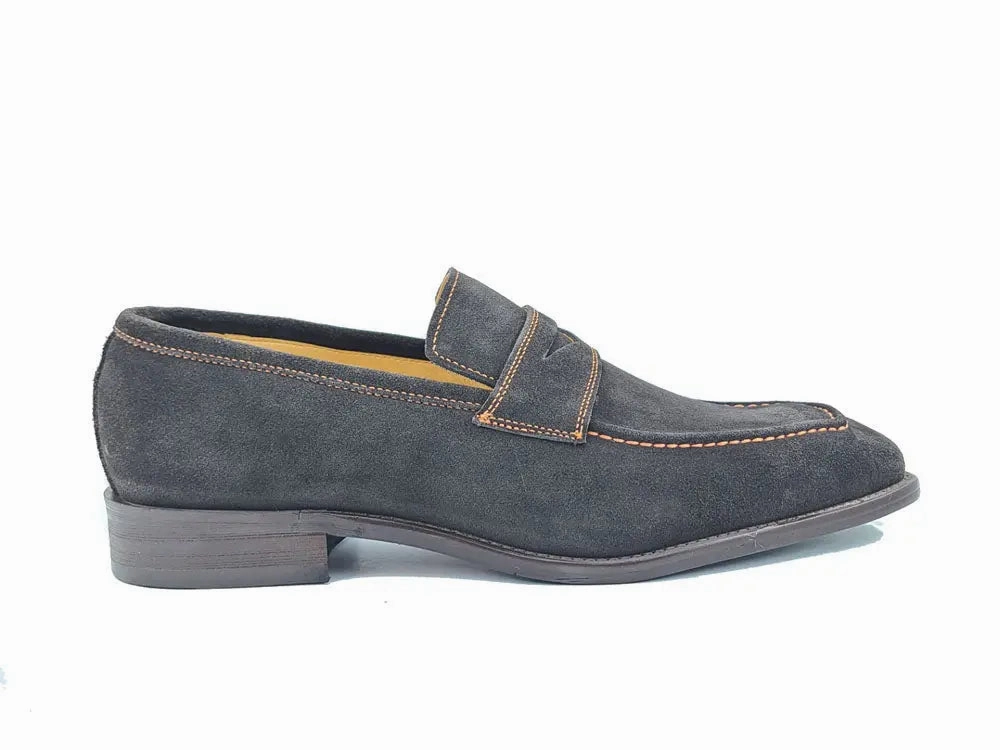 Smart Dash Book Lane Suede Penny Loafer contrast stitching