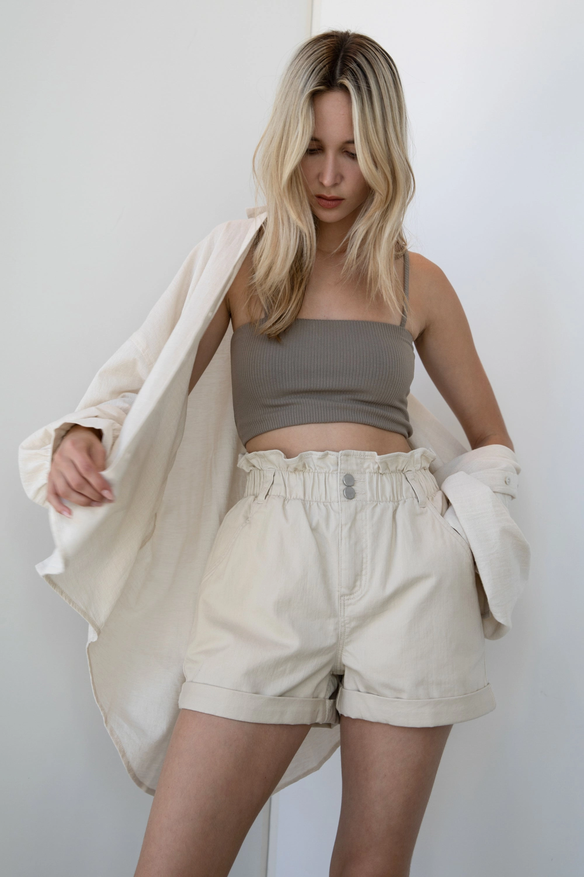 Vintage Look TWILL PAPERBAG SHORT