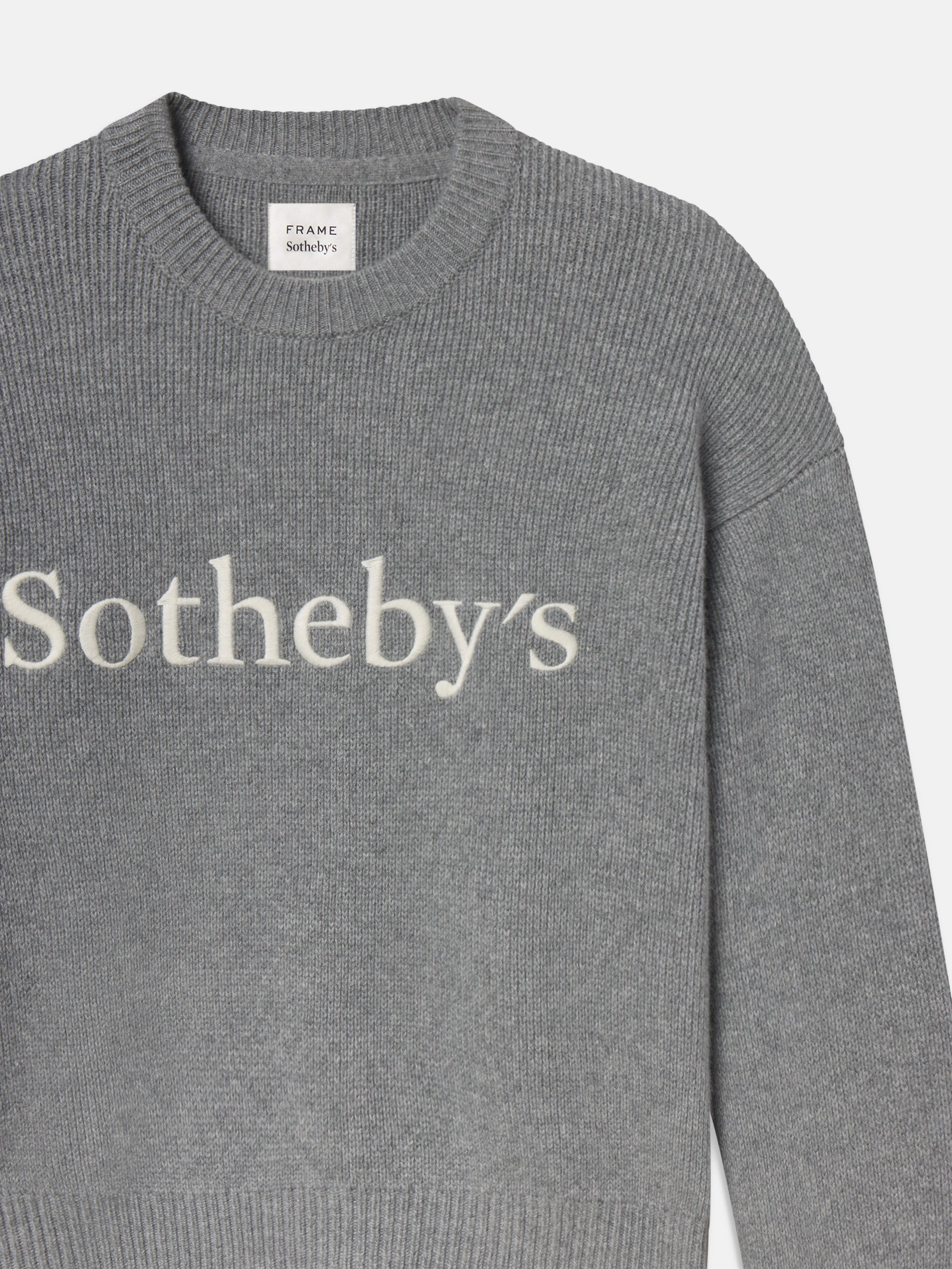Knitted Fashion Sotheby's Unisex Cashmere Sweater -- Grey Melange