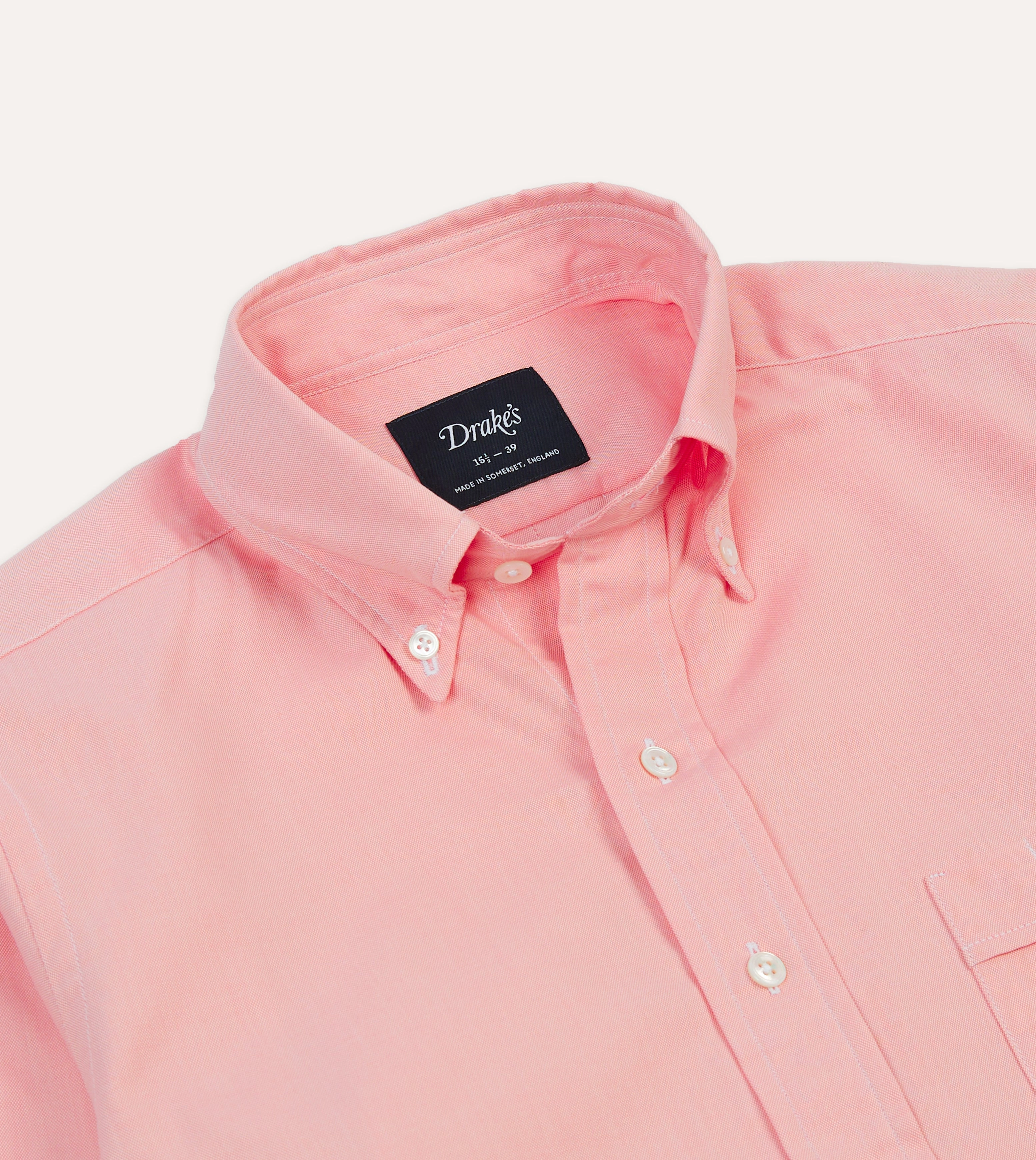 Pink Pinpoint Oxford Cotton Cloth Button-Down Shirt Fade Resistant Formula