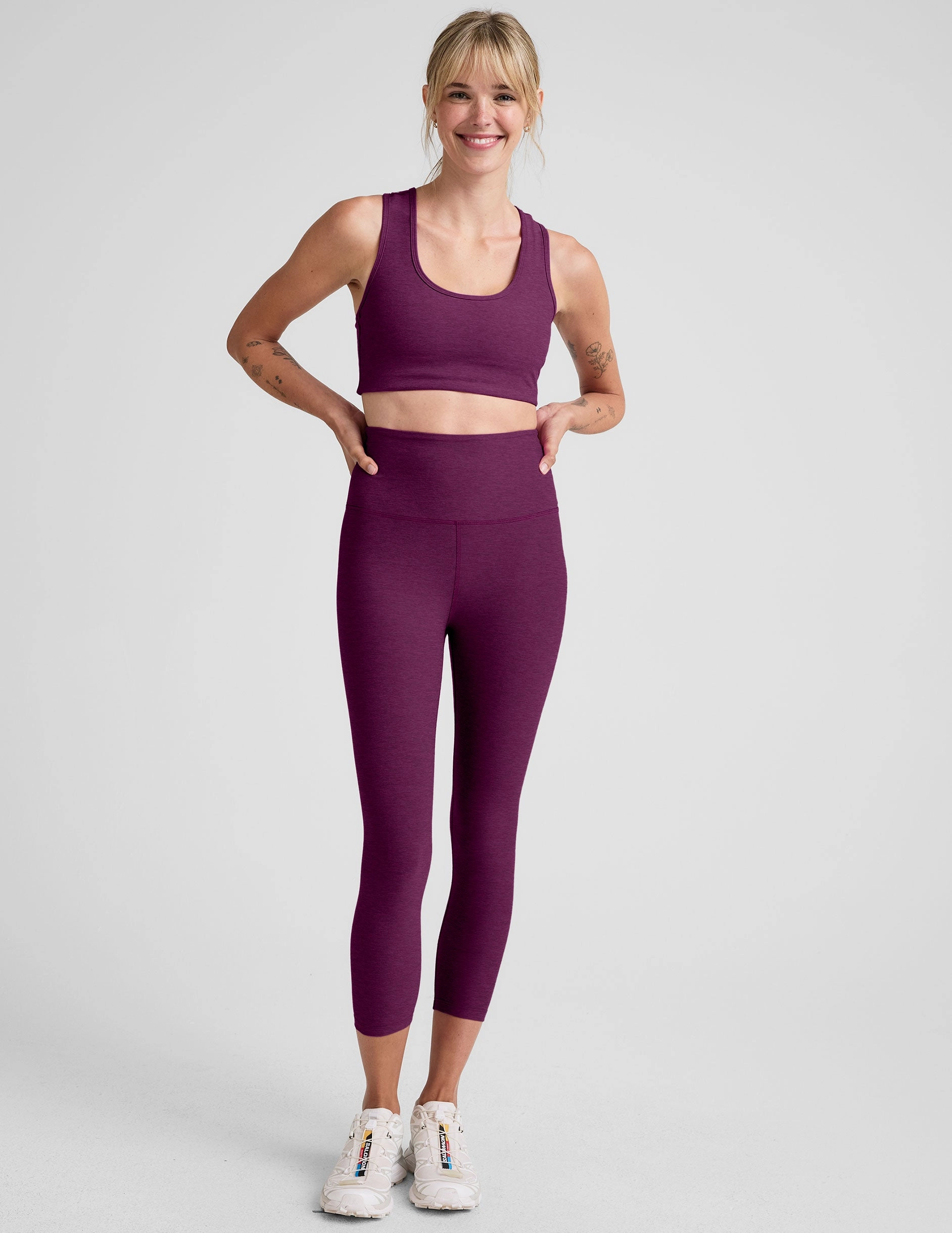 Knee Articulation Tech Chilly Comfort Spacedye Walk And Talk High Waisted Capri Legging