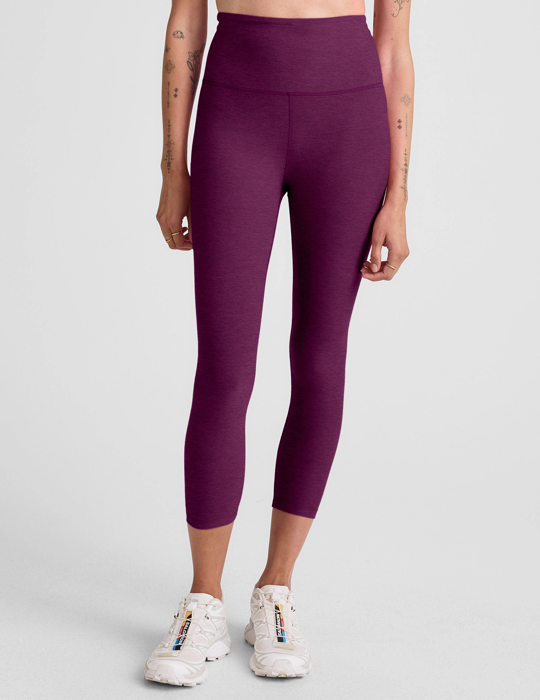 Comfort Seeker Four Way Reflective details Spacedye Walk And Talk High Waisted Capri Legging