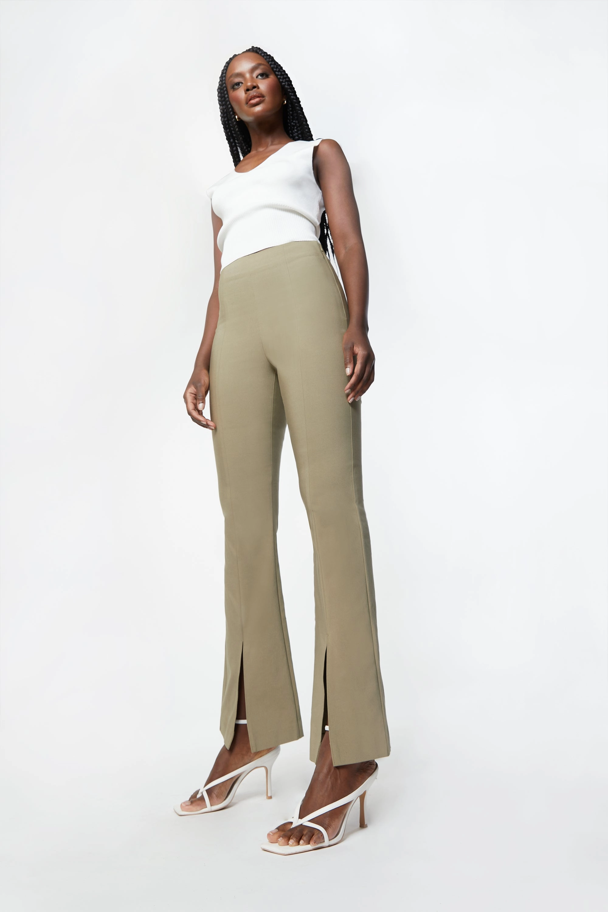 Slim Stretch Roomy Shape SPLIT HEM PANT