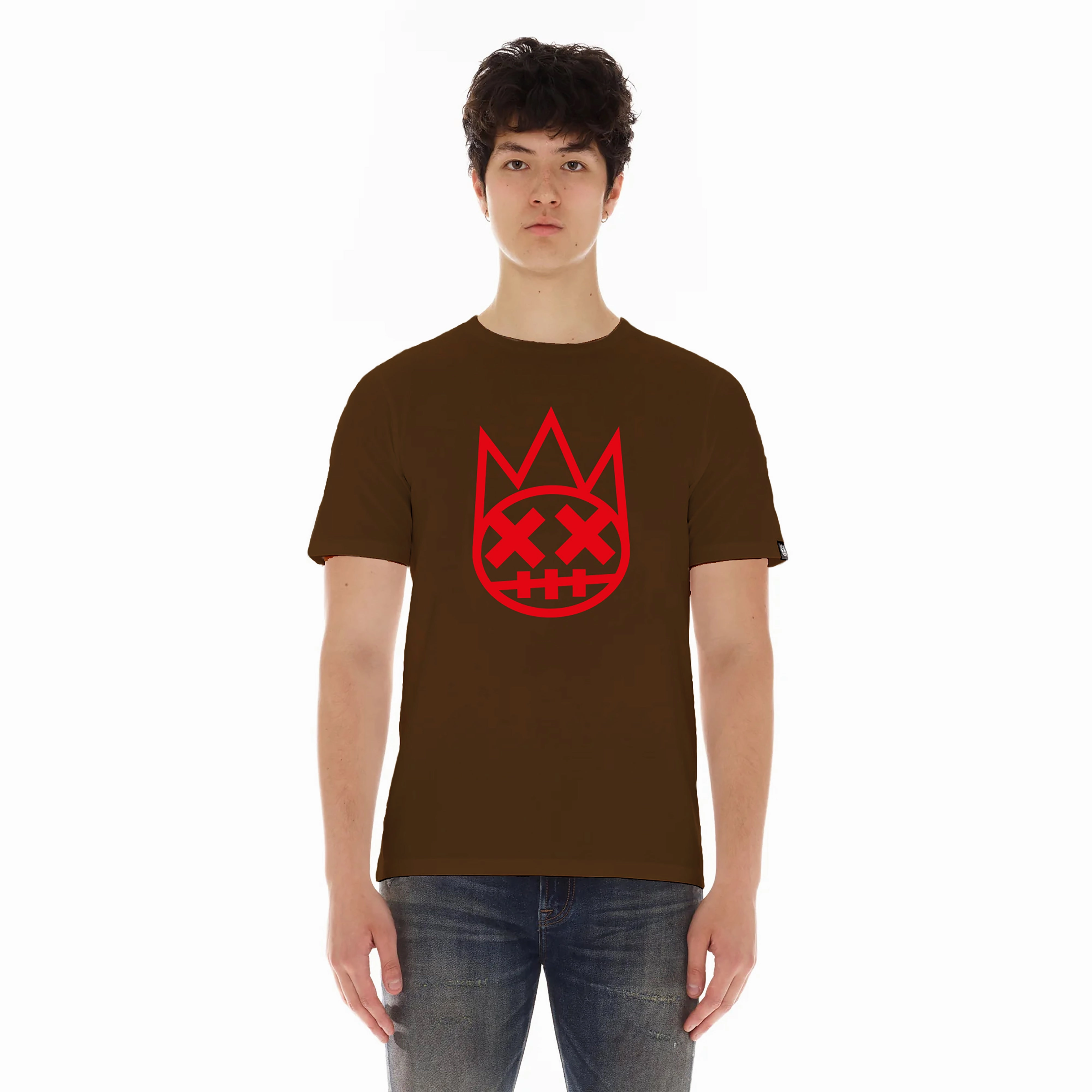 Seasonal Staple AntiPilling Cult's Red Shimuchan Short Sleeve Crew Neck Tee in Brown