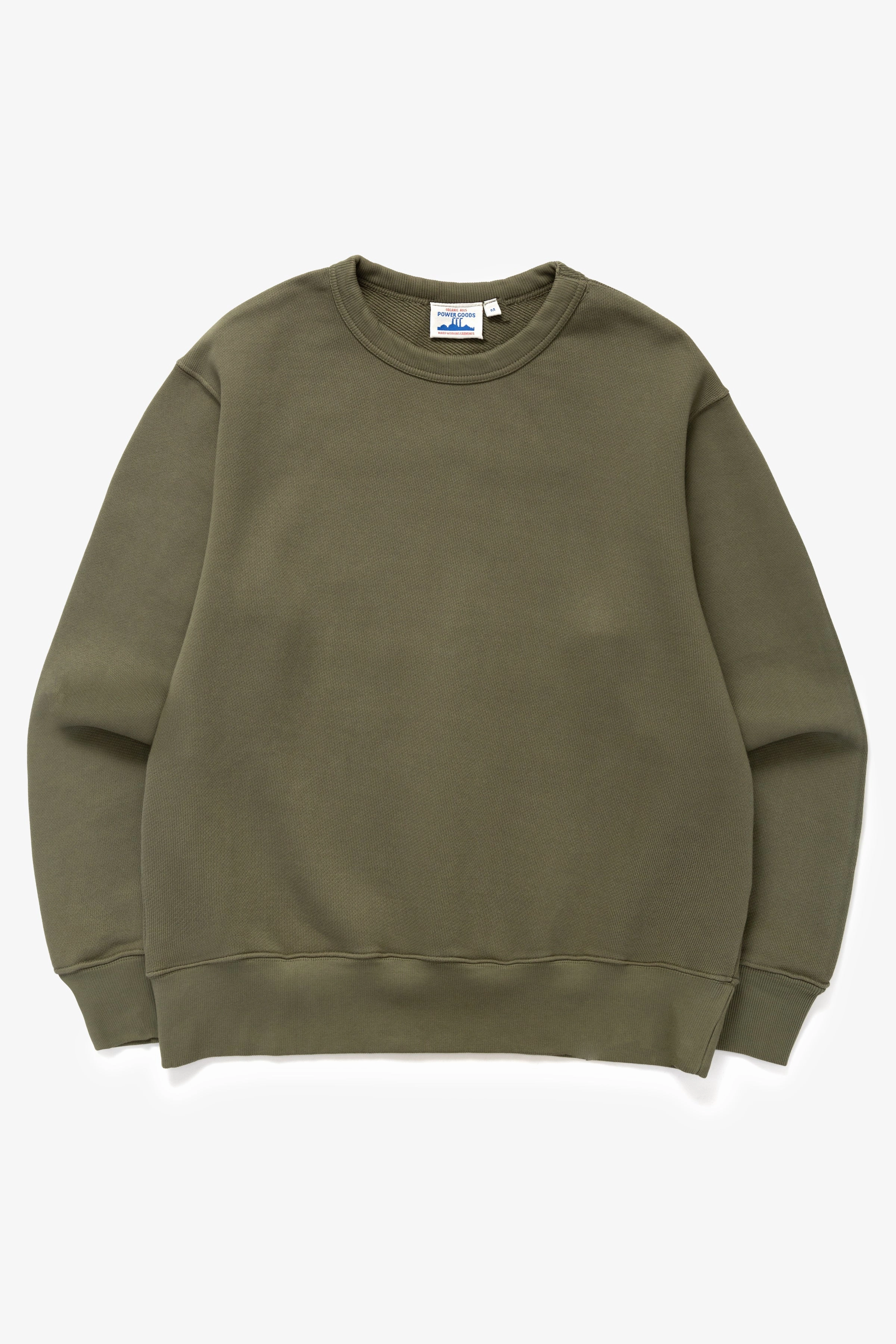 Breathable mesh Power Goods - Loopback Crewneck - Olive