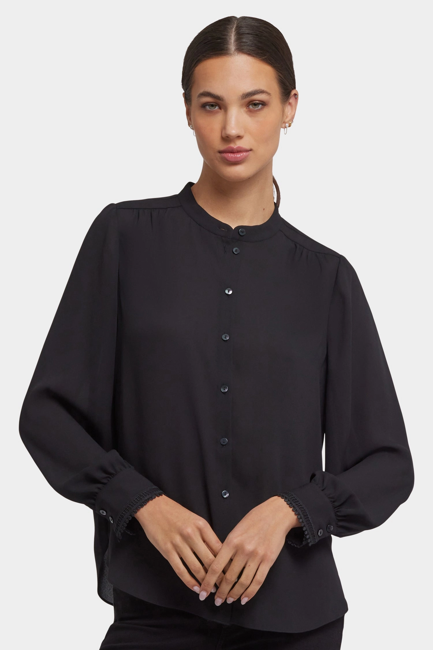 Trendy Pattern Janie Blouse - Black