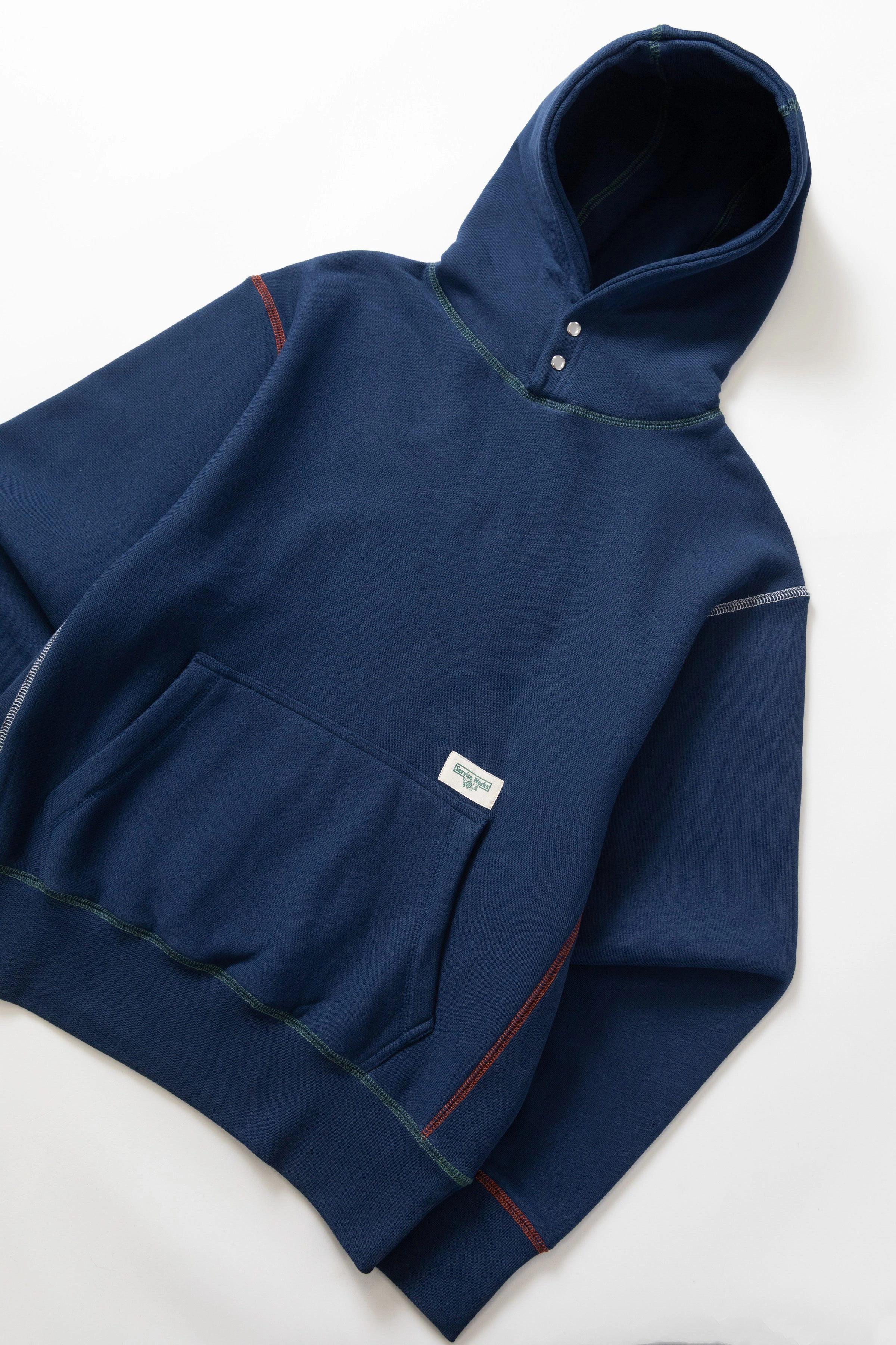Fade Resistant Textiles Odor Resistant Finish Service Works - Contrast Stitch Hoodie - Navy
