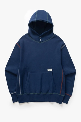 Cold-weather knit Comfy Feel Service Works - Contrast Stitch Hoodie - Navy