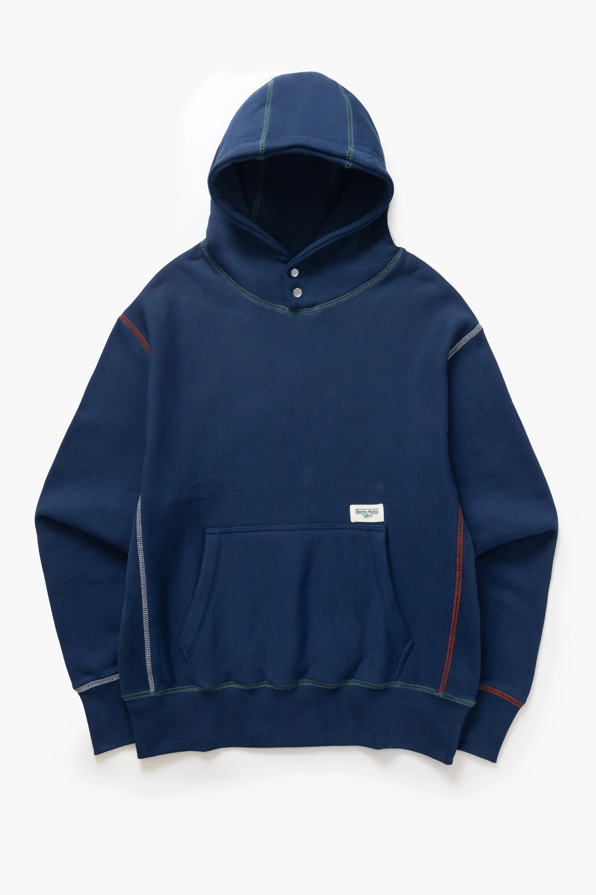 Cold-weather knit Comfy Feel Service Works - Contrast Stitch Hoodie - Navy