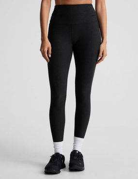 Reinforced Stitching Mid Rise Spacedye Raise The Barre Shirred Legging