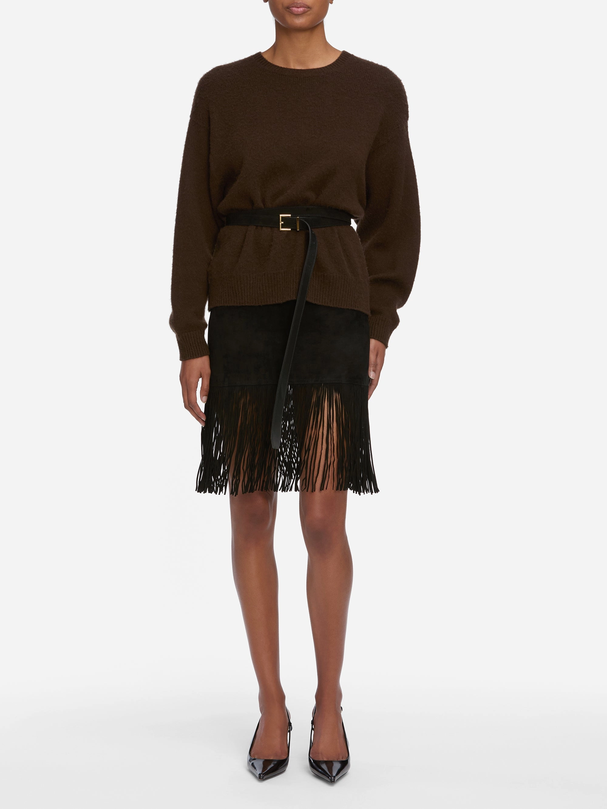 Simple Comfort Warm Touch The Cashmere Brushed Sweater -- Coffee