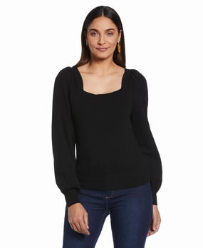 Casual Layers Square Neck Puff Sleeve Sweater