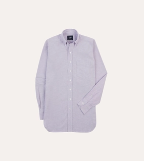 Lilac Cotton Oxford Cloth Button-Down Shirt Trendy Layer