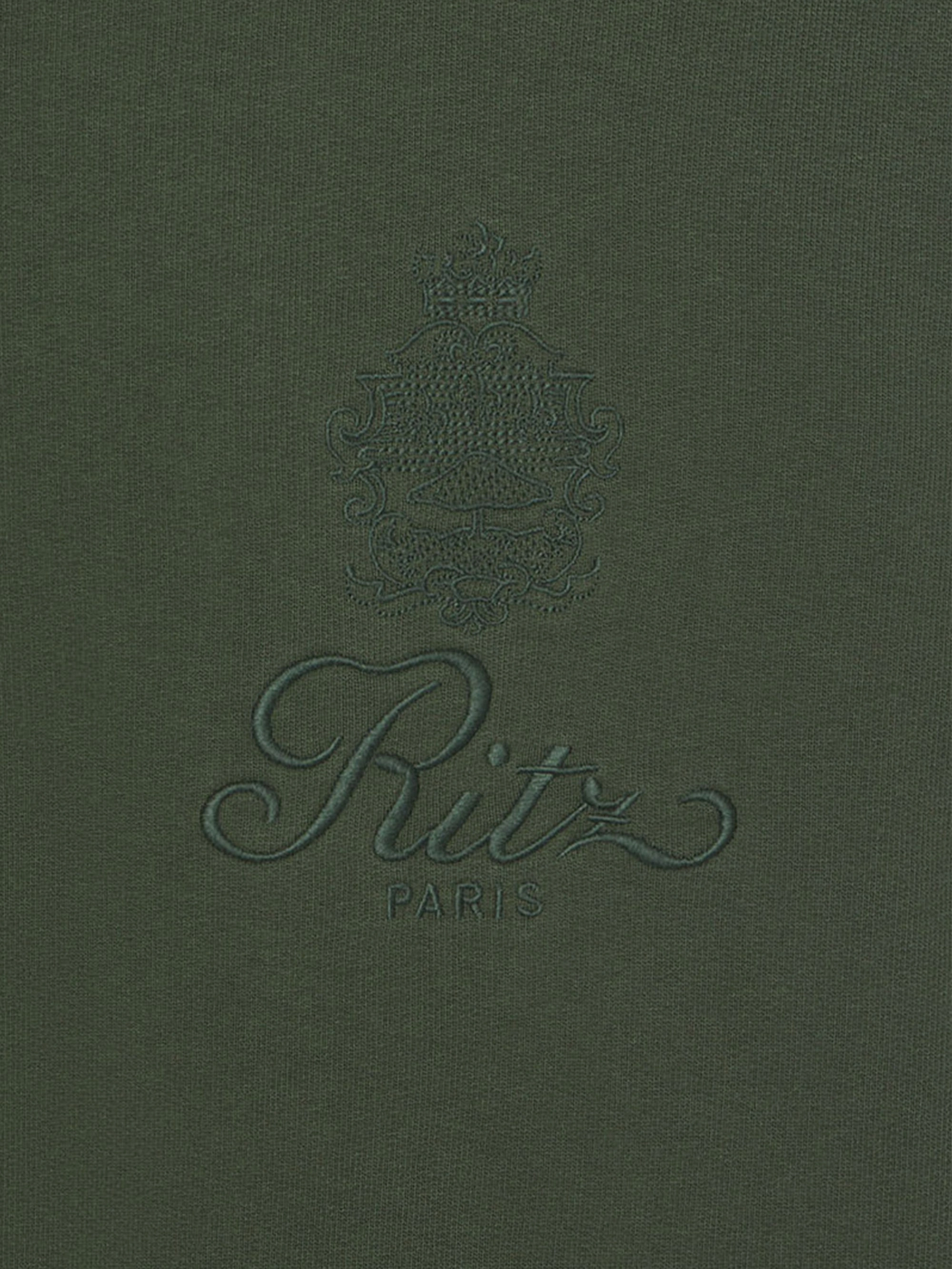 Ritz Unisex Tonal Logo Crewneck -- Hunter Green Relaxed Knitwear Cold Weather Comfort