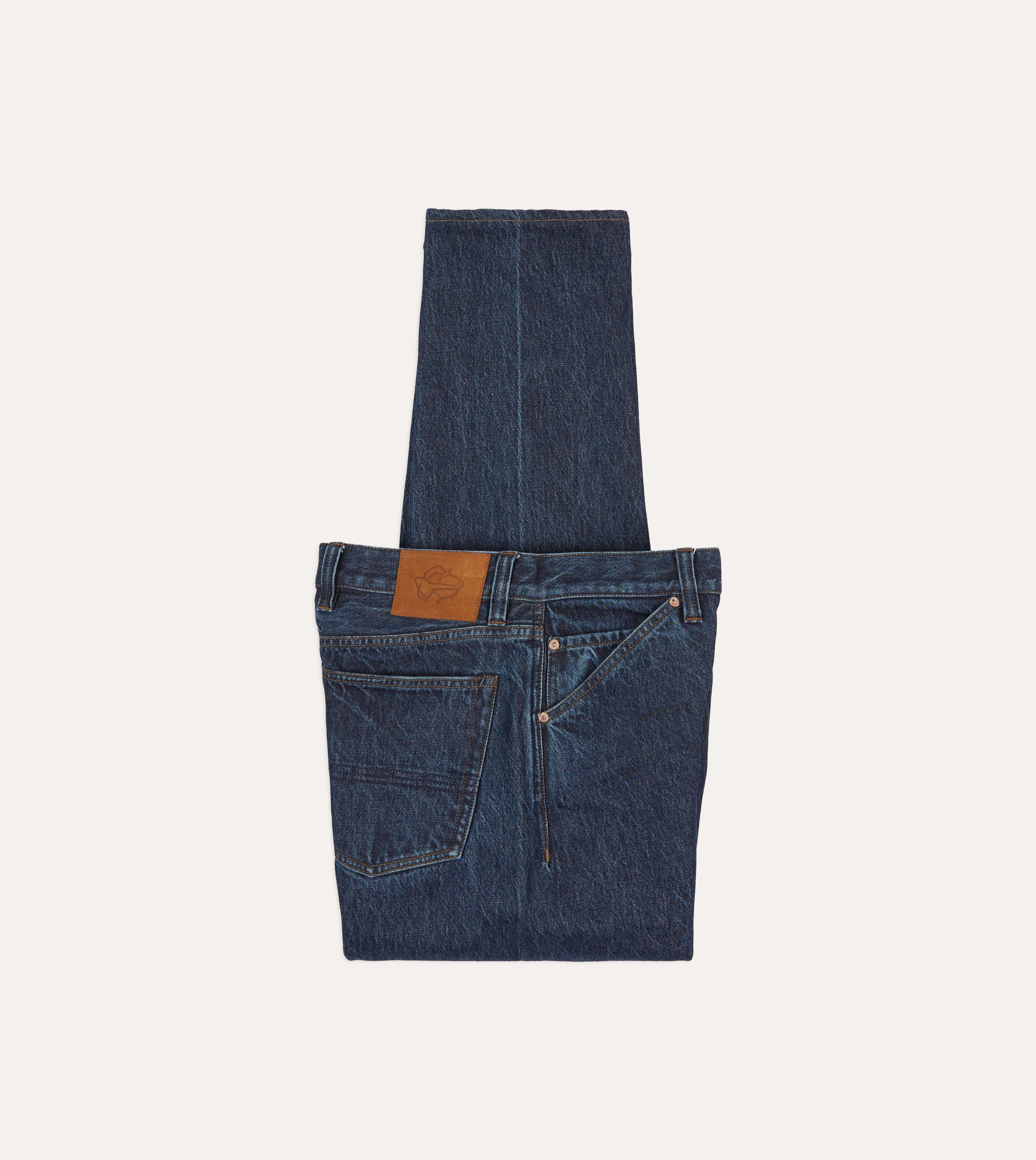 Stone Wash 13.2oz Seamless Denim Five-Pocket Jeans Eco Friendly Fabric