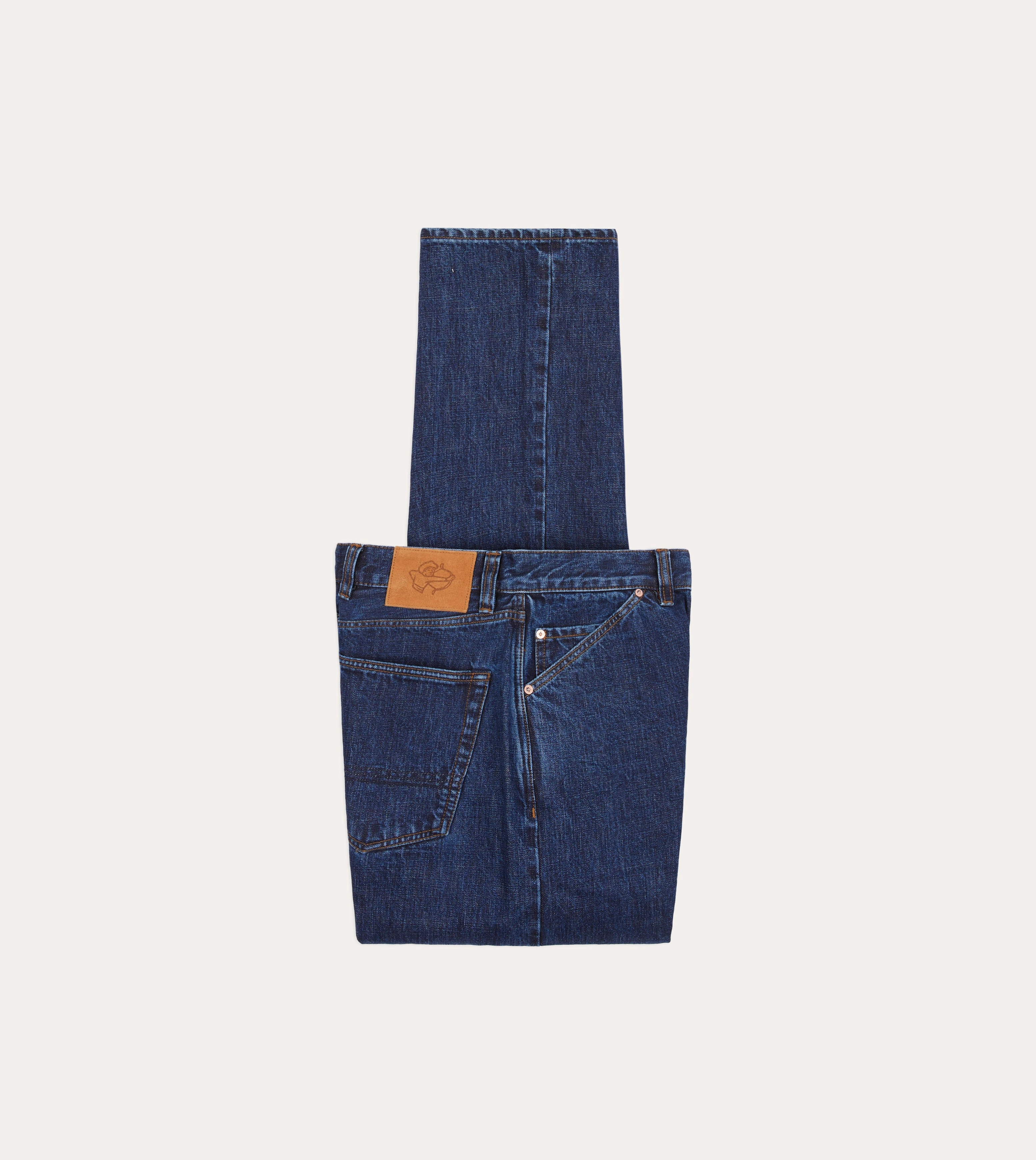 Stone Wash 14.2oz Japanese Selvedge Denim Five-Pocket Jeans Fitted Design