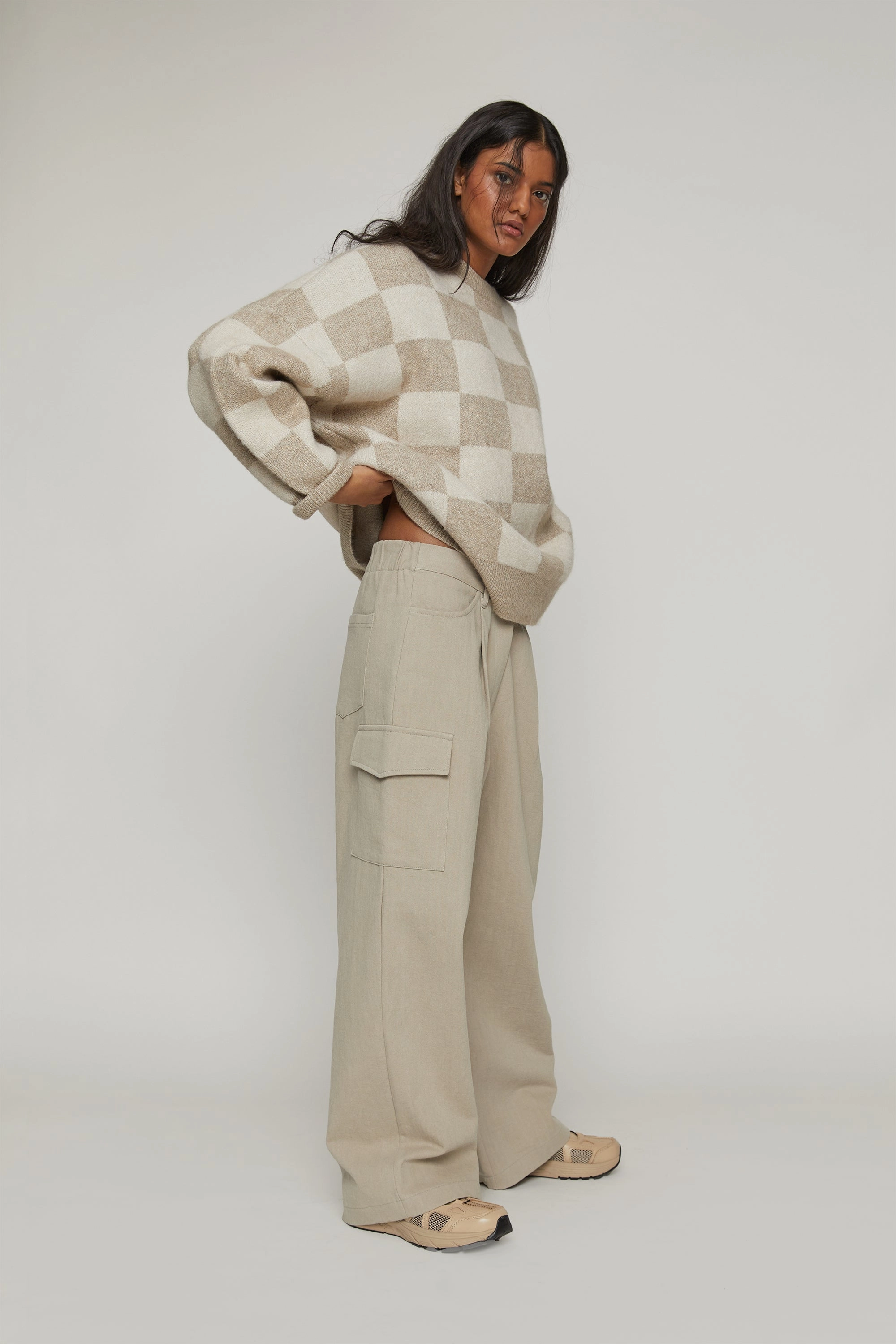 STRAIGHT LEG CARGO PANT High Waist Stretch Light and Cozy