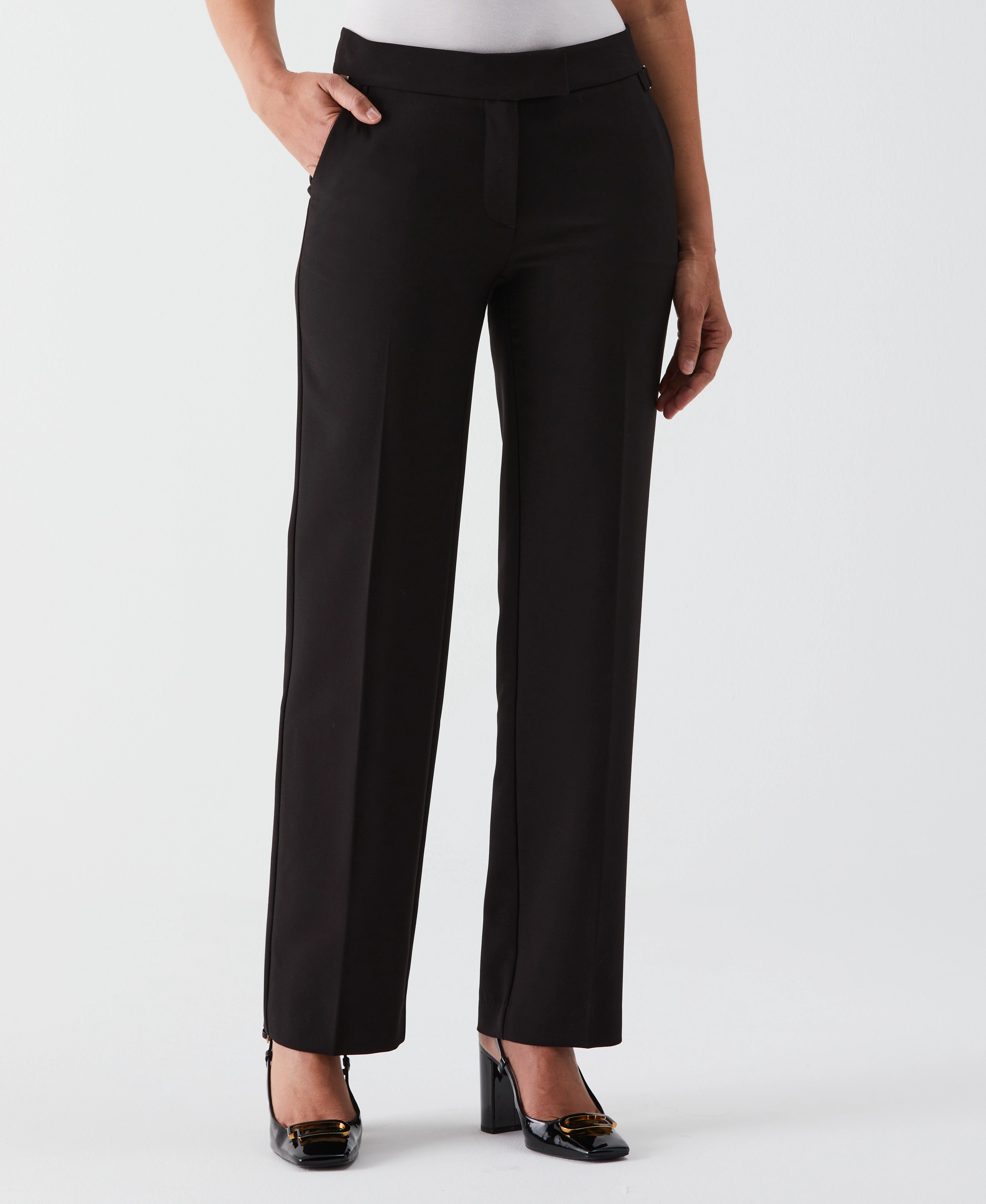 Straight Leg Tab Pant Chic Layering Trendy Warmth