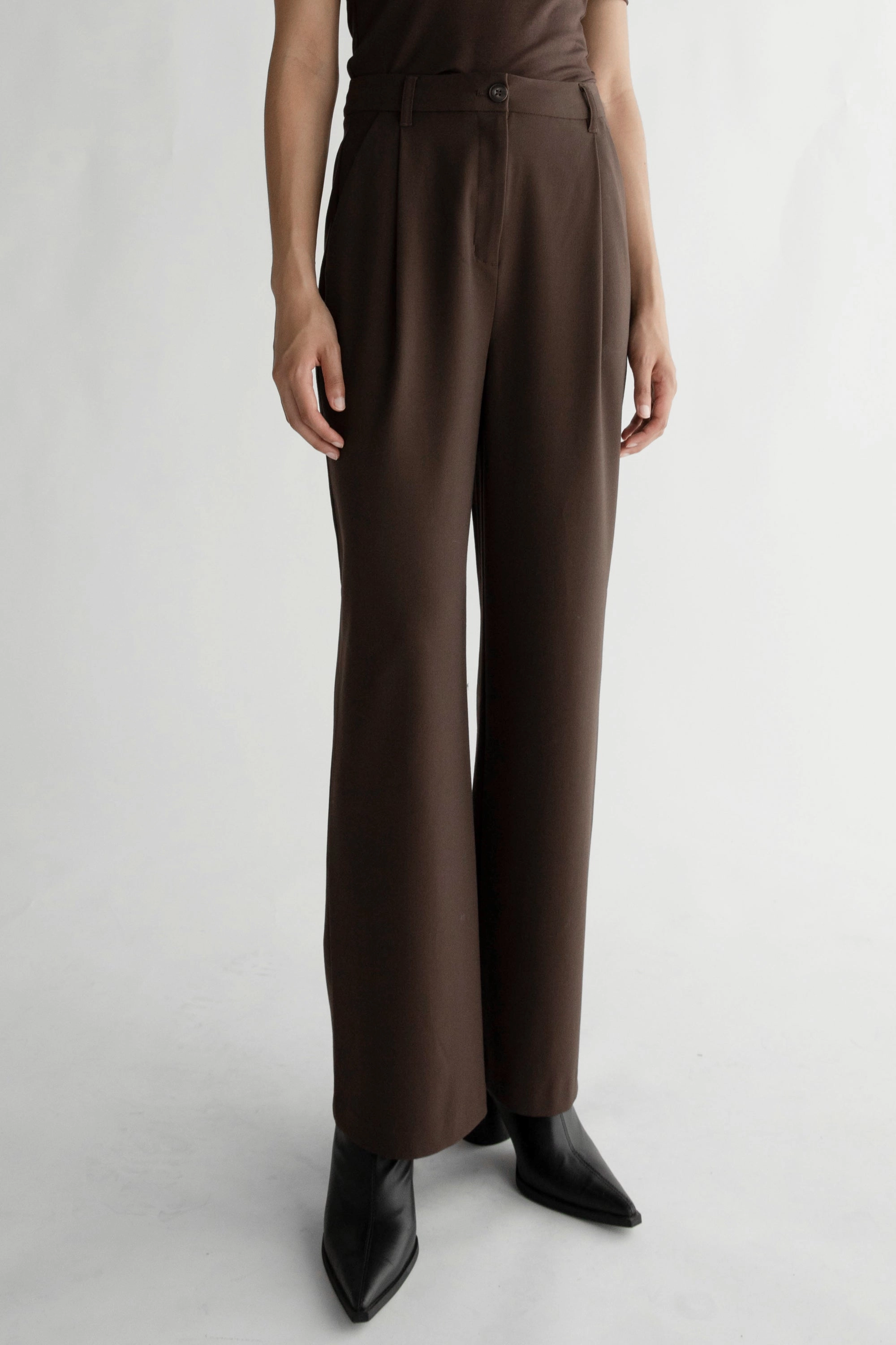 Wool blend WindResistantMaterial STRAIGHT LEG TROUSER