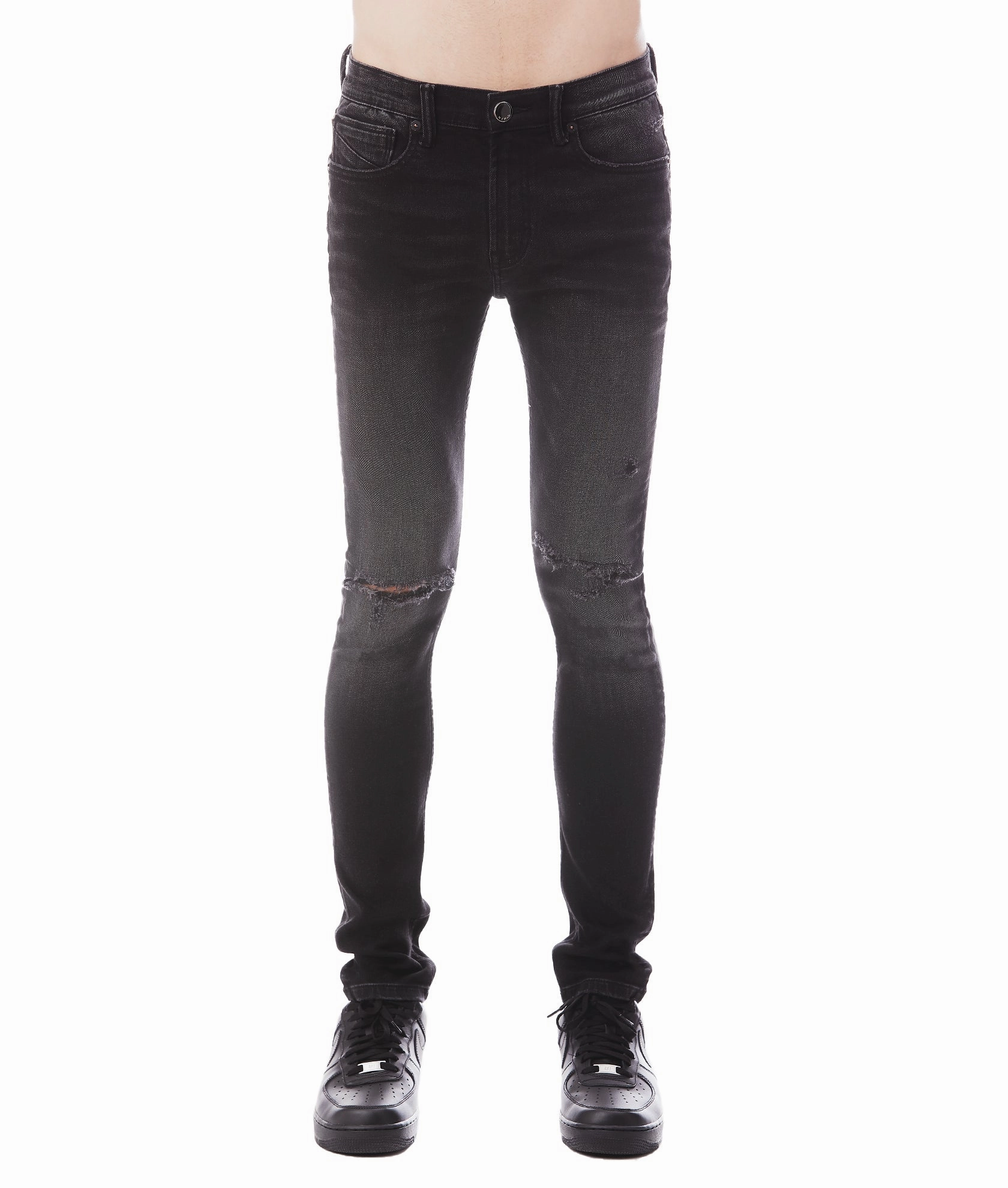 All Around Tailored Comfort Strat Super Skinny Jeans ?C Vintage Black, Ripped Stretch Denim