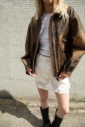 Soft Texture Flexible Comfort TULLE MINI SKIRT WITH ROSETTES