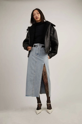 Bestseller Item BELTED JEAN MIDI SKIRT