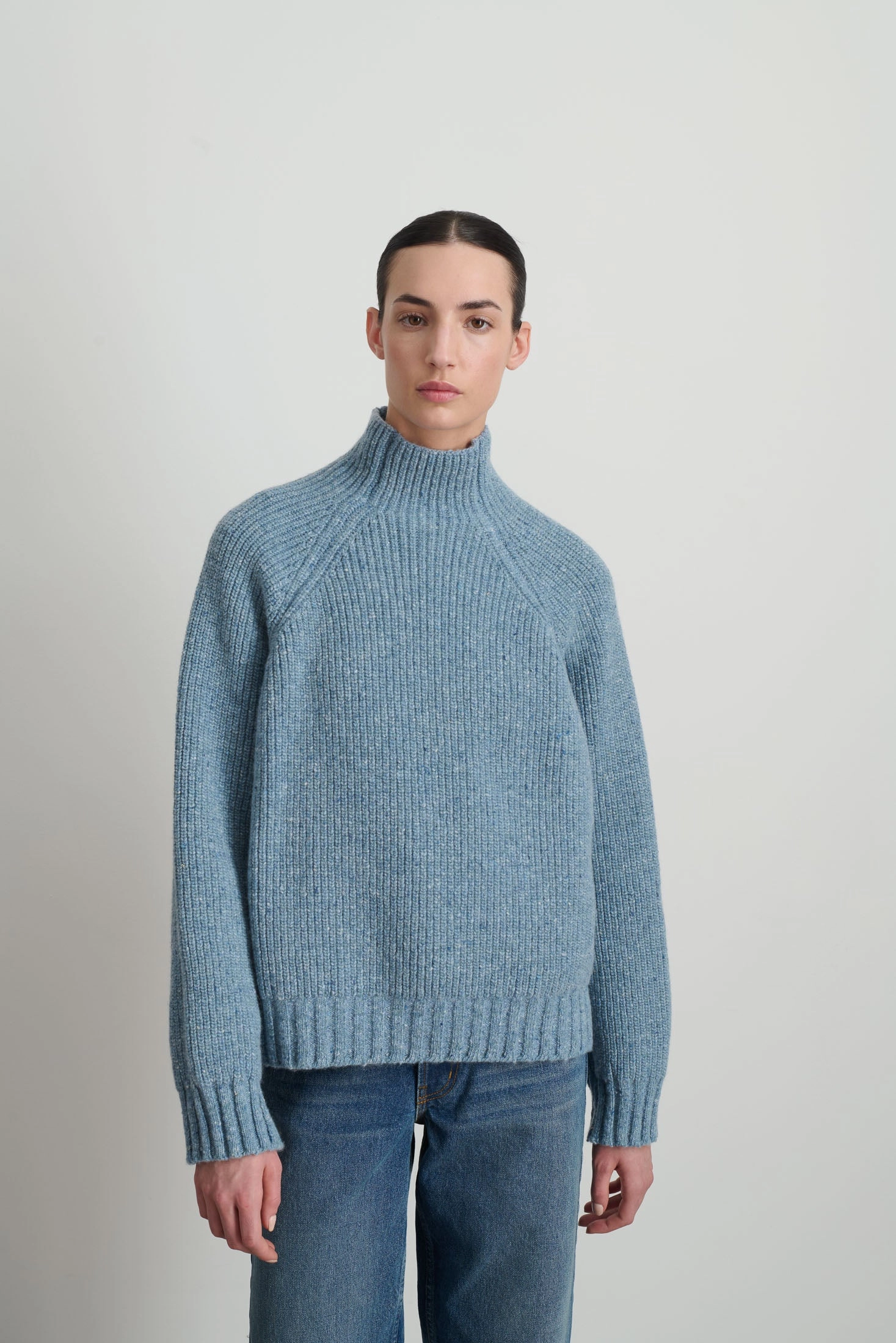Quick Dry Comfort Funnel Neck Lt. Blue Donegal