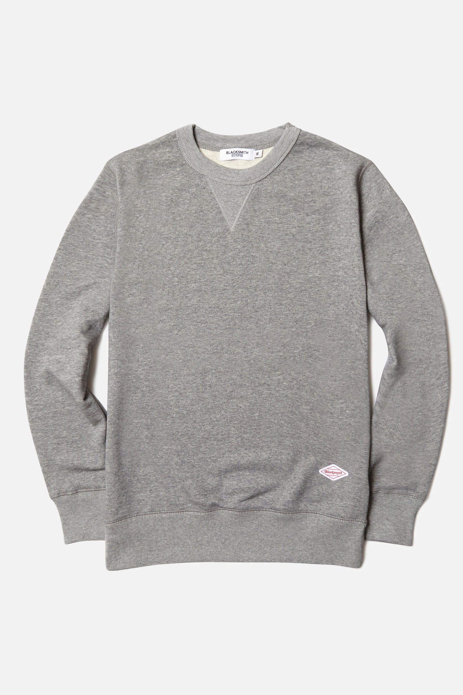 Drop Shoulder Cut Blacksmith - Loopback Everyday Crewneck - Heather Grey