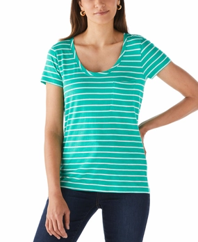 Stripe Slub Tee Soft Knit Design Micro Gauge Knitting