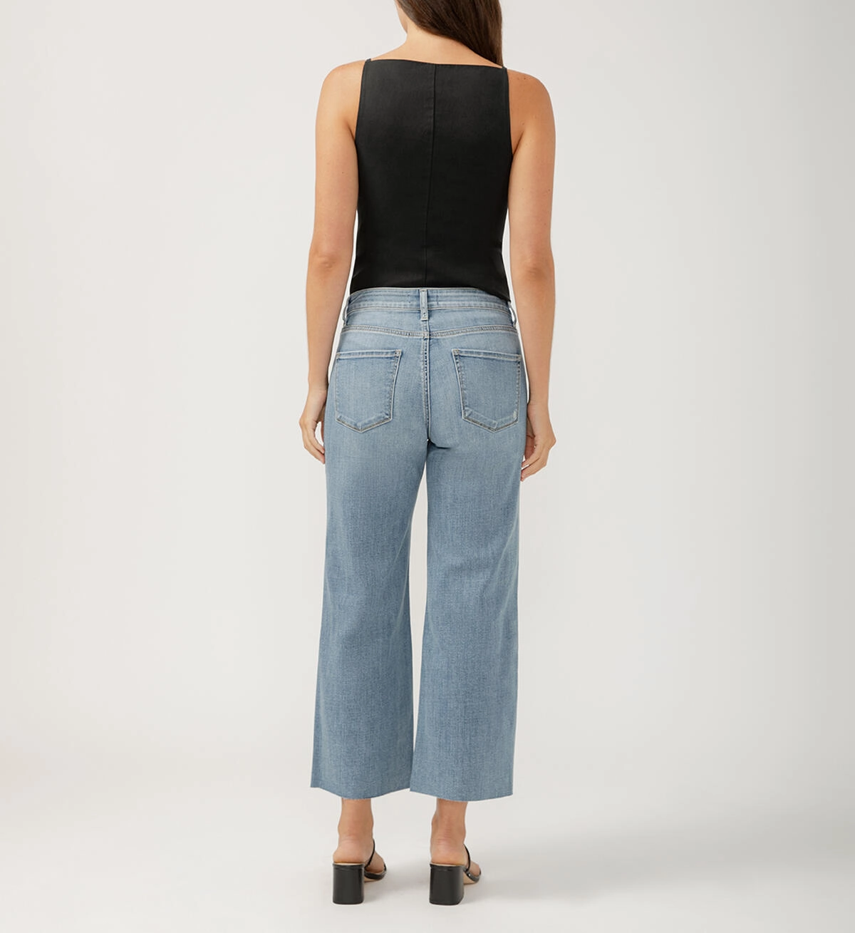 Casual Solution Move With Ease Silver Jeans Suki Mid Rise Wide Leg Luxe Stretch Jeans