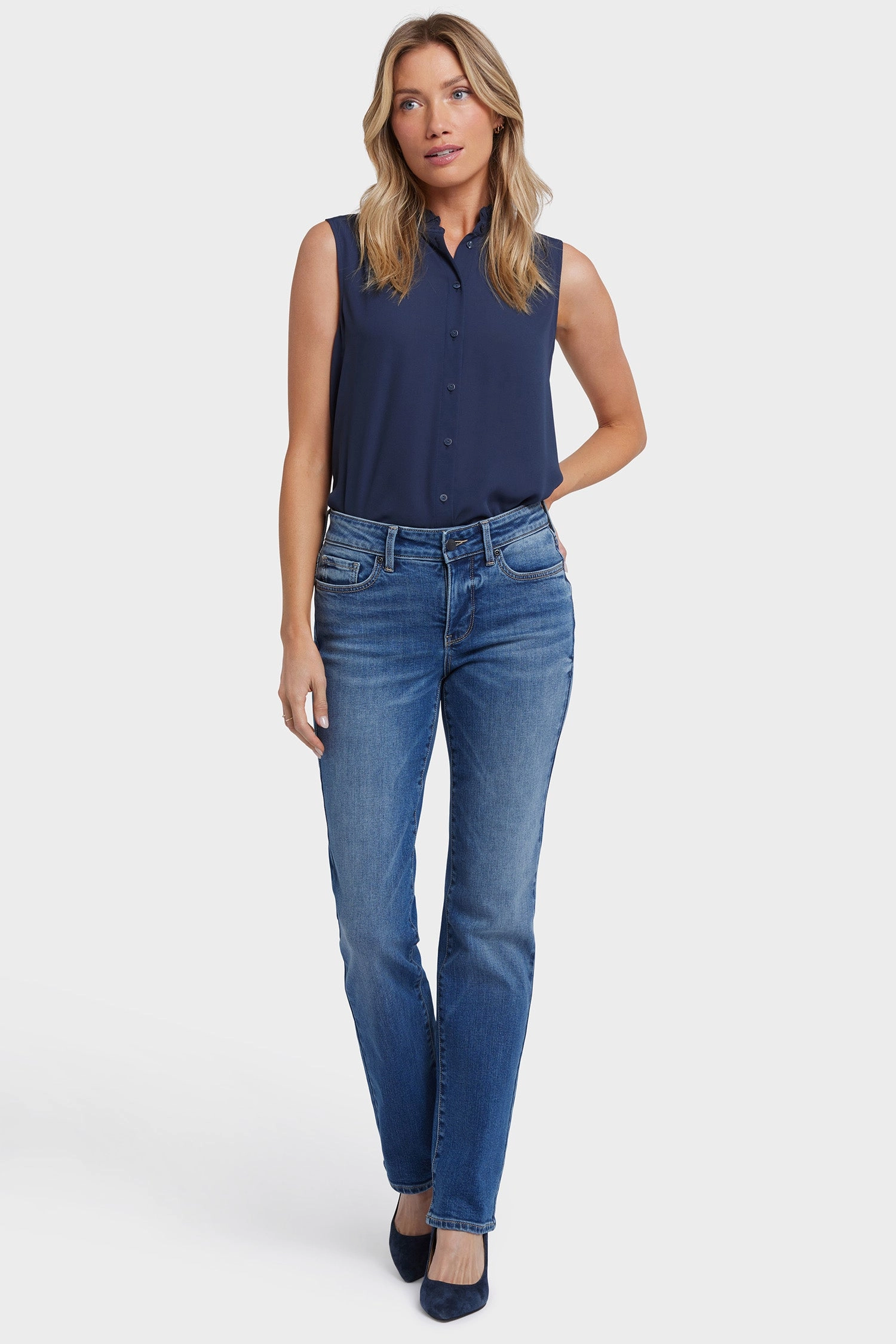 Marilyn Straight Jeans In Long Inseam - Picasso Lake Timeless Wear